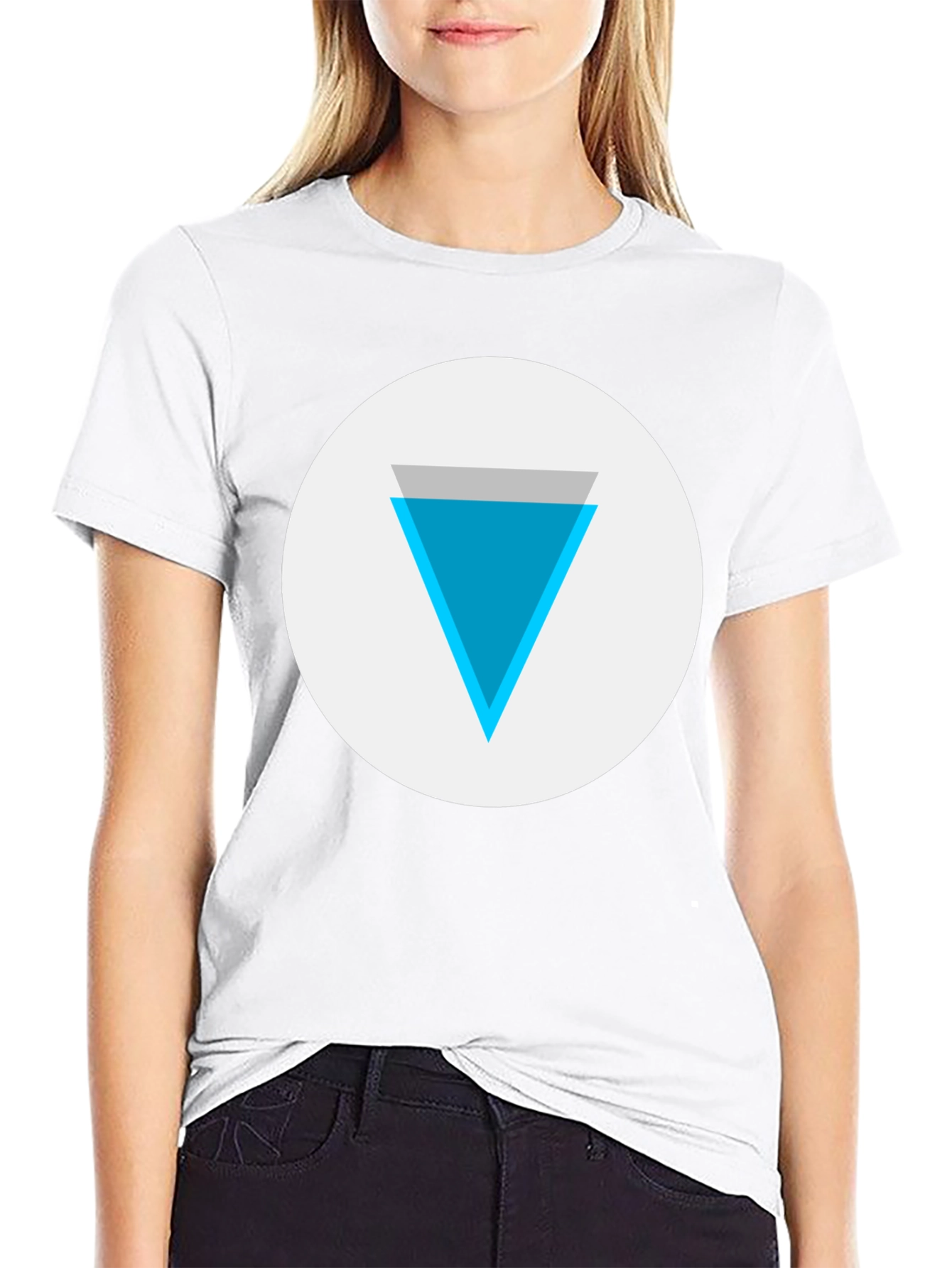Geometric Triangle Graphic Tee - Black