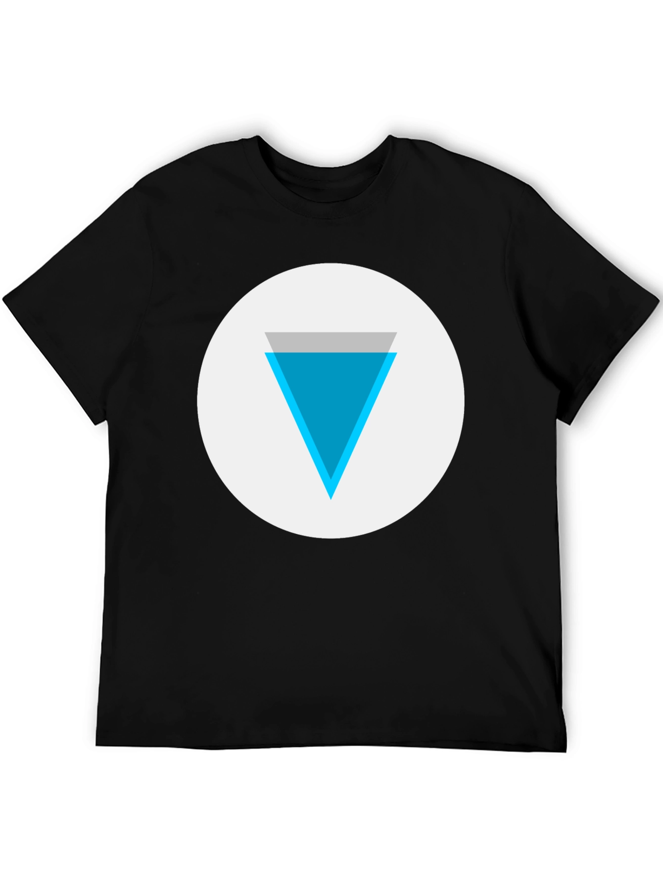 Geometric Triangle Graphic Tee - Black