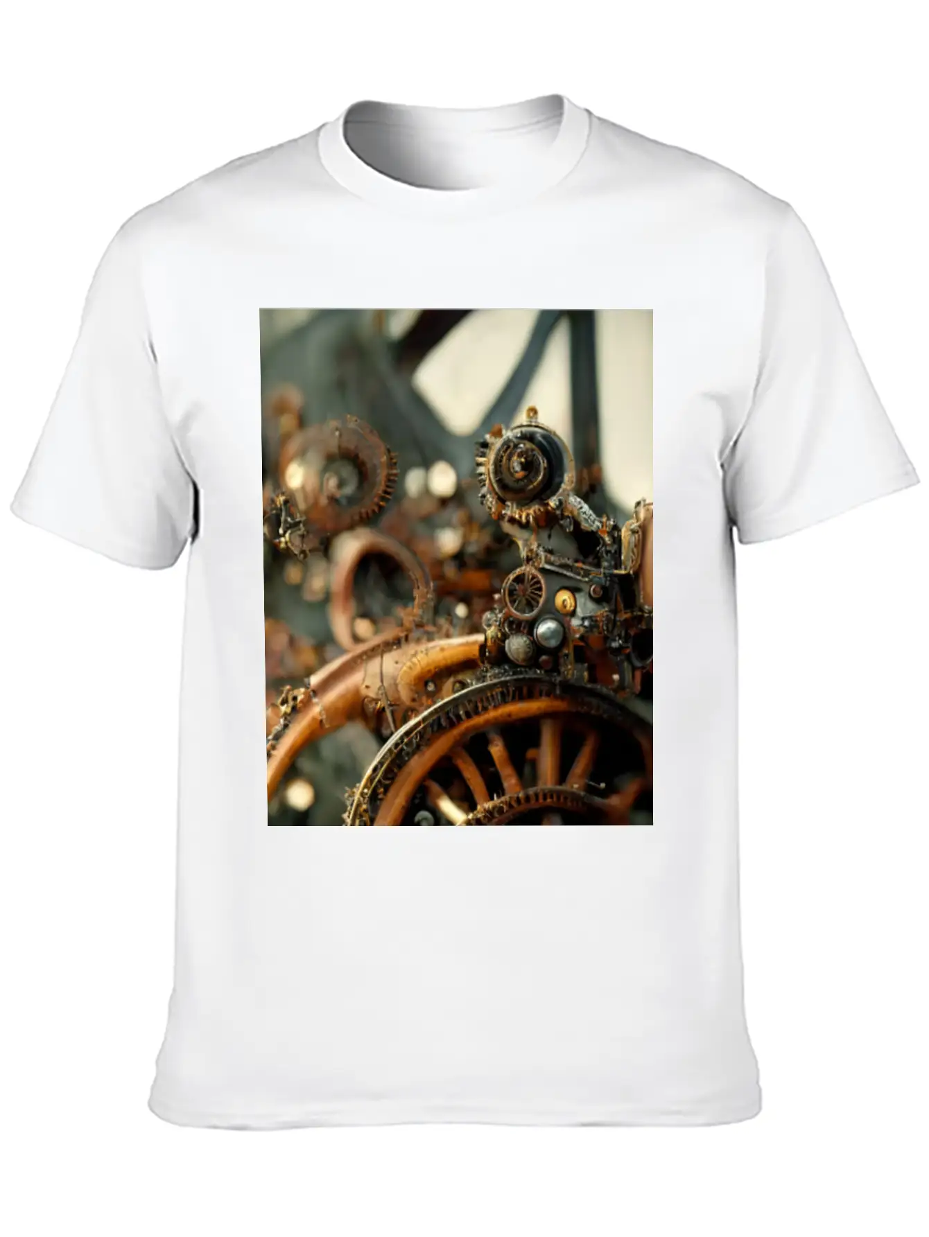 Metal Steampunk Mechanism Of Clockwork Gears And Unisex Casual T-Shirt – Clean Design For Daily Comfort