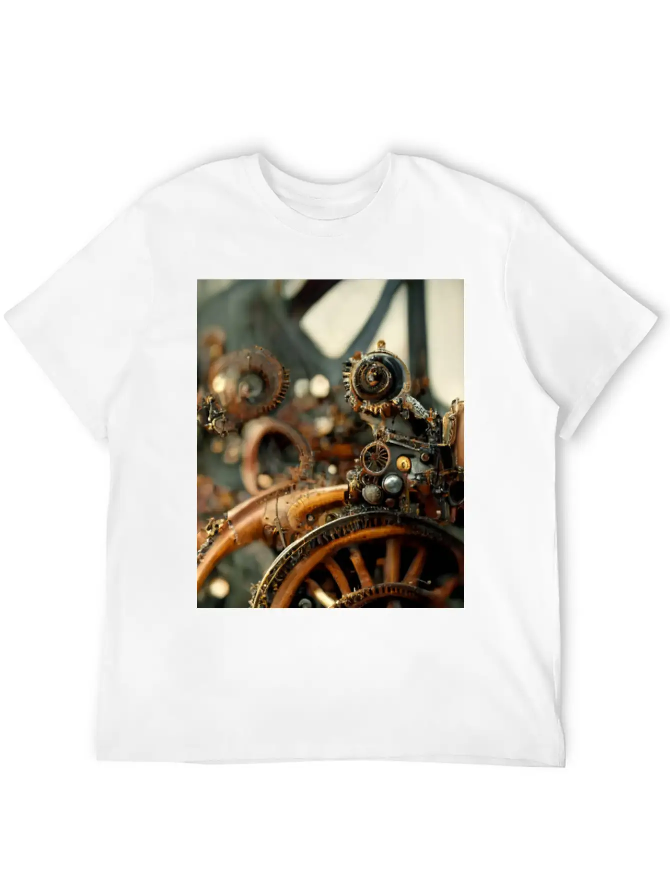 Metal Steampunk Mechanism Of Clockwork Gears And Unisex Casual T-Shirt – Clean Design For Daily Comfort