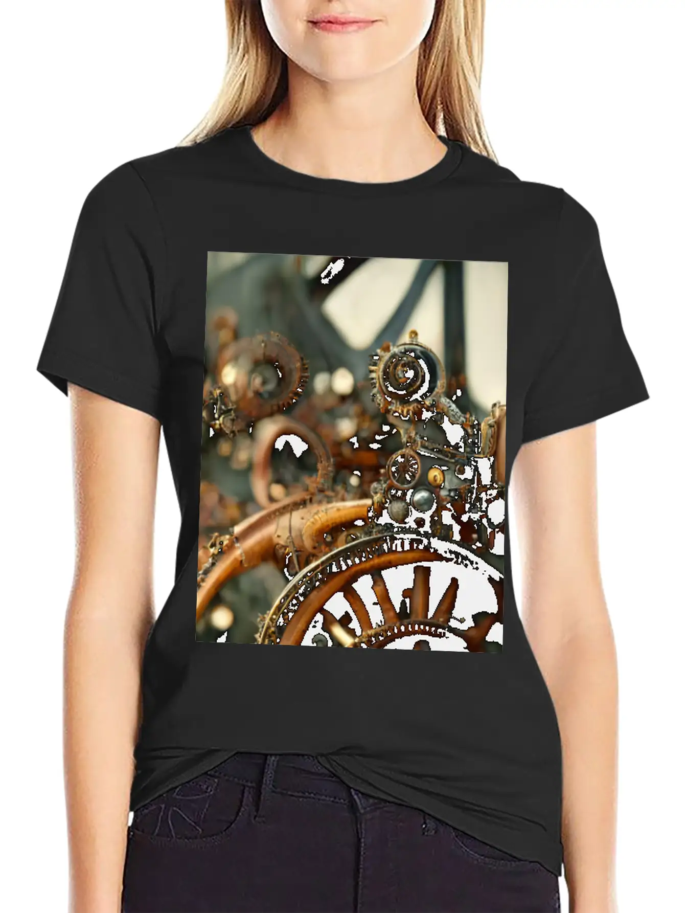 Metal Steampunk Mechanism Of Clockwork Gears And Unisex Casual T-Shirt – Clean Design For Daily Comfort