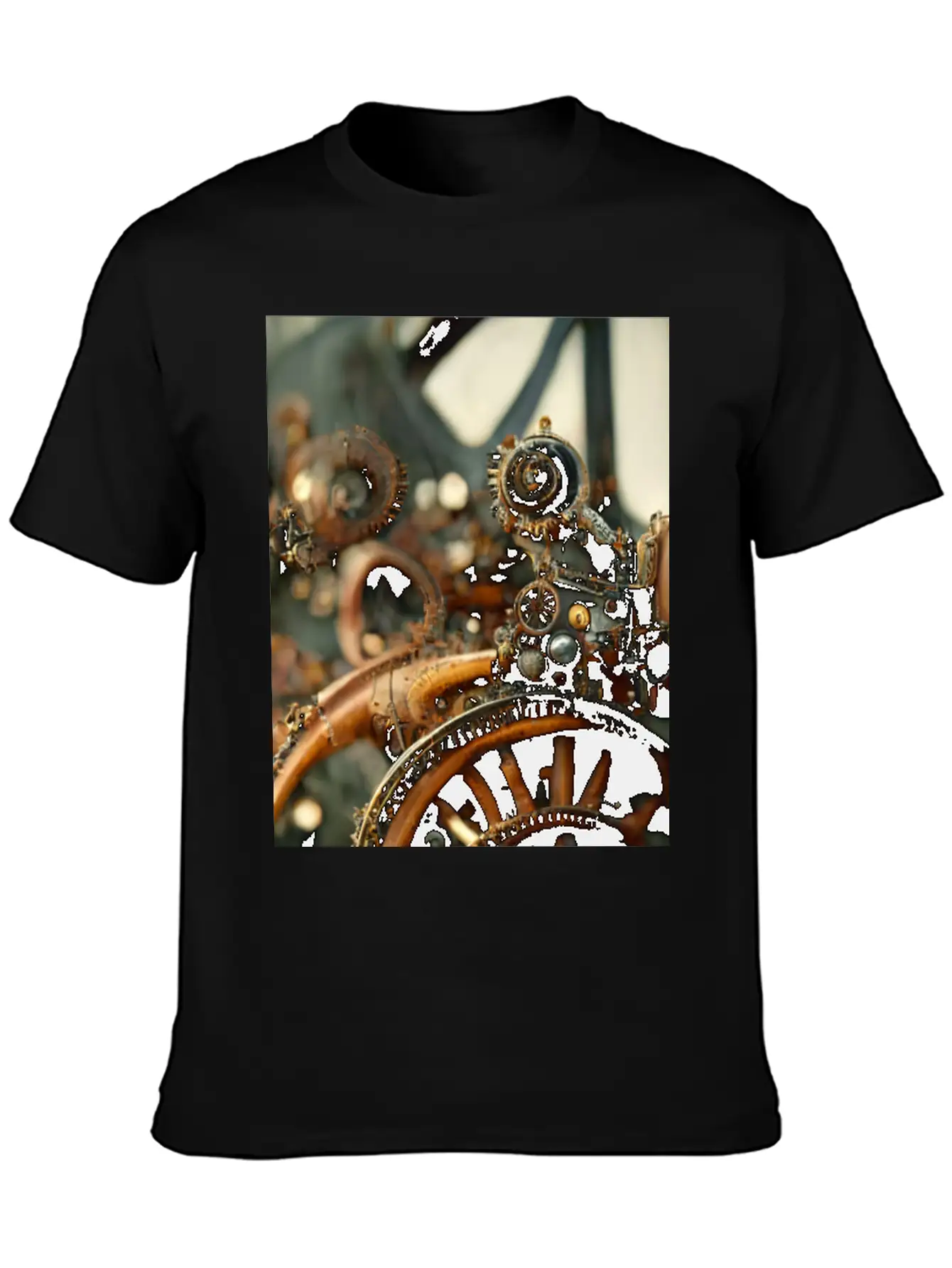 Metal Steampunk Mechanism Of Clockwork Gears And Unisex Casual T-Shirt – Clean Design For Daily Comfort