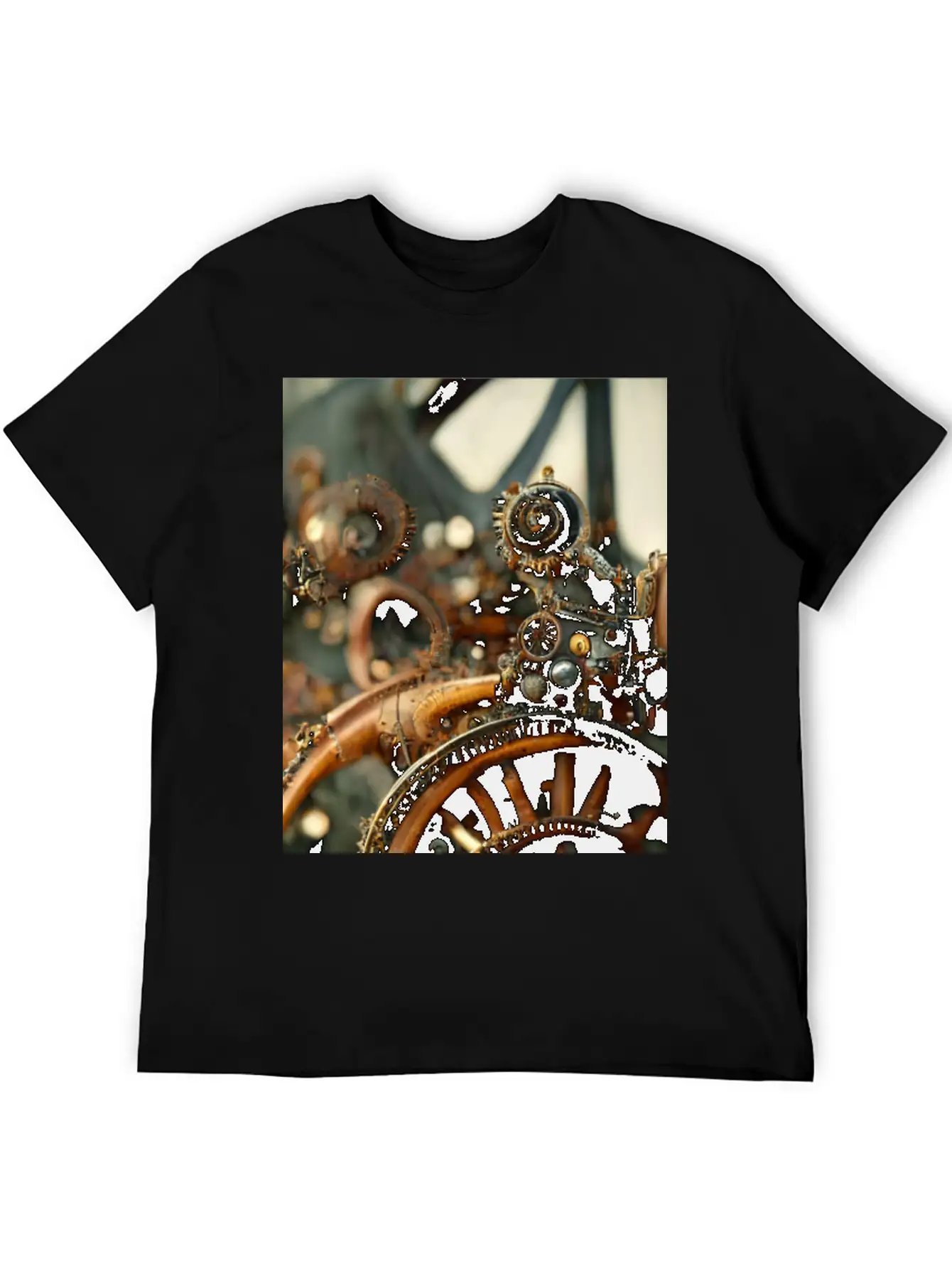Metal Steampunk Mechanism Of Clockwork Gears And Unisex Casual T-Shirt – Clean Design For Daily Comfort