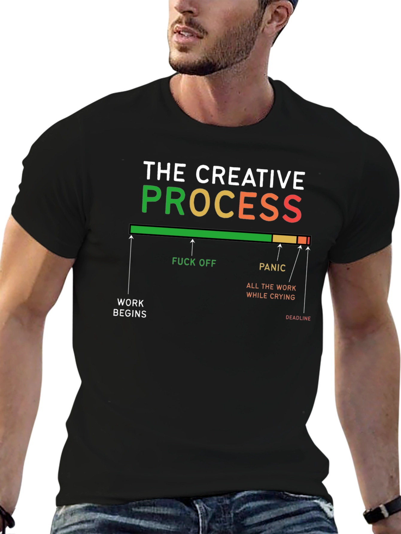 Creative Process Graphic T-Shirt - Funny Design