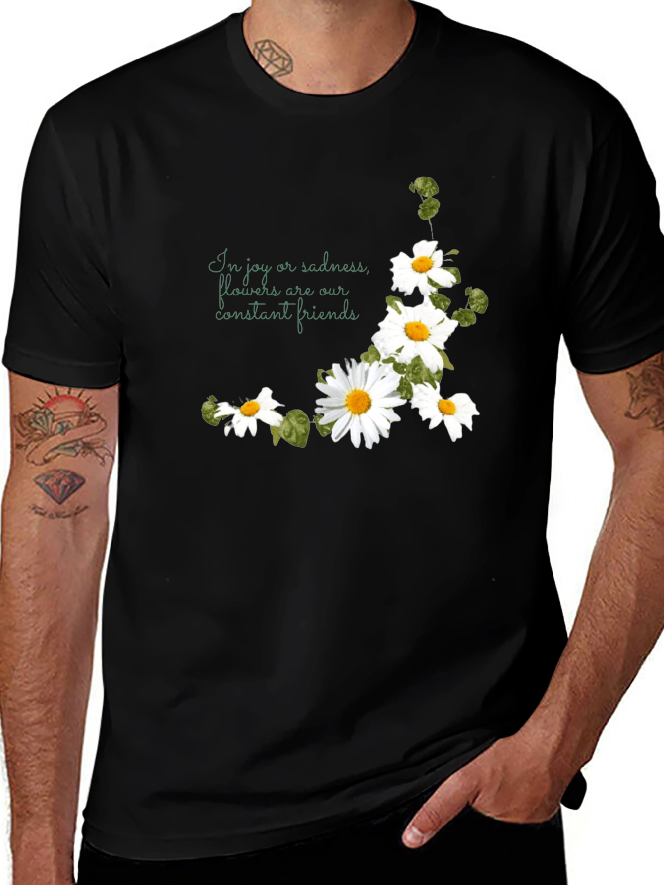 Floral Daisy T-Shirt - Joy and Sadness Friend