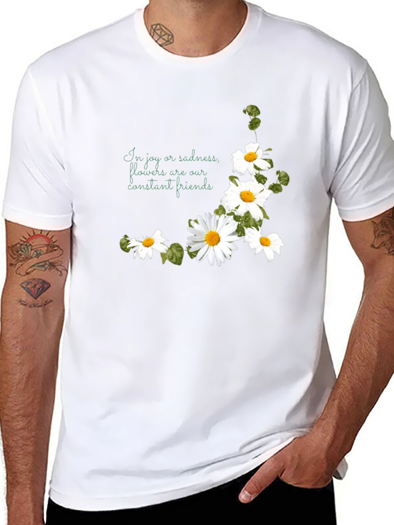 Floral Daisy T-Shirt - Joy and Sadness Friend