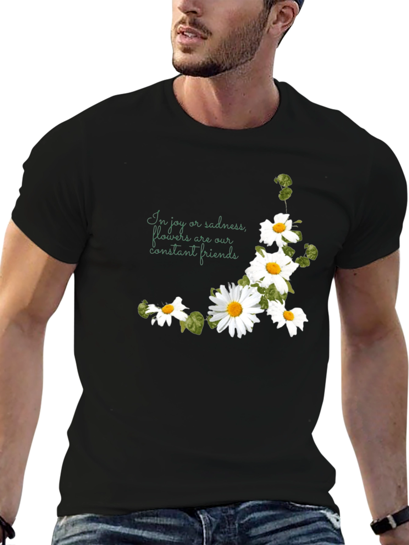 Floral Daisy T-Shirt - Joy and Sadness Friend