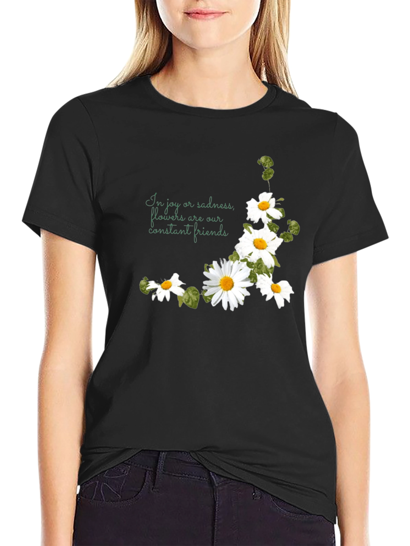 Floral Daisy T-Shirt - Joy and Sadness Friend
