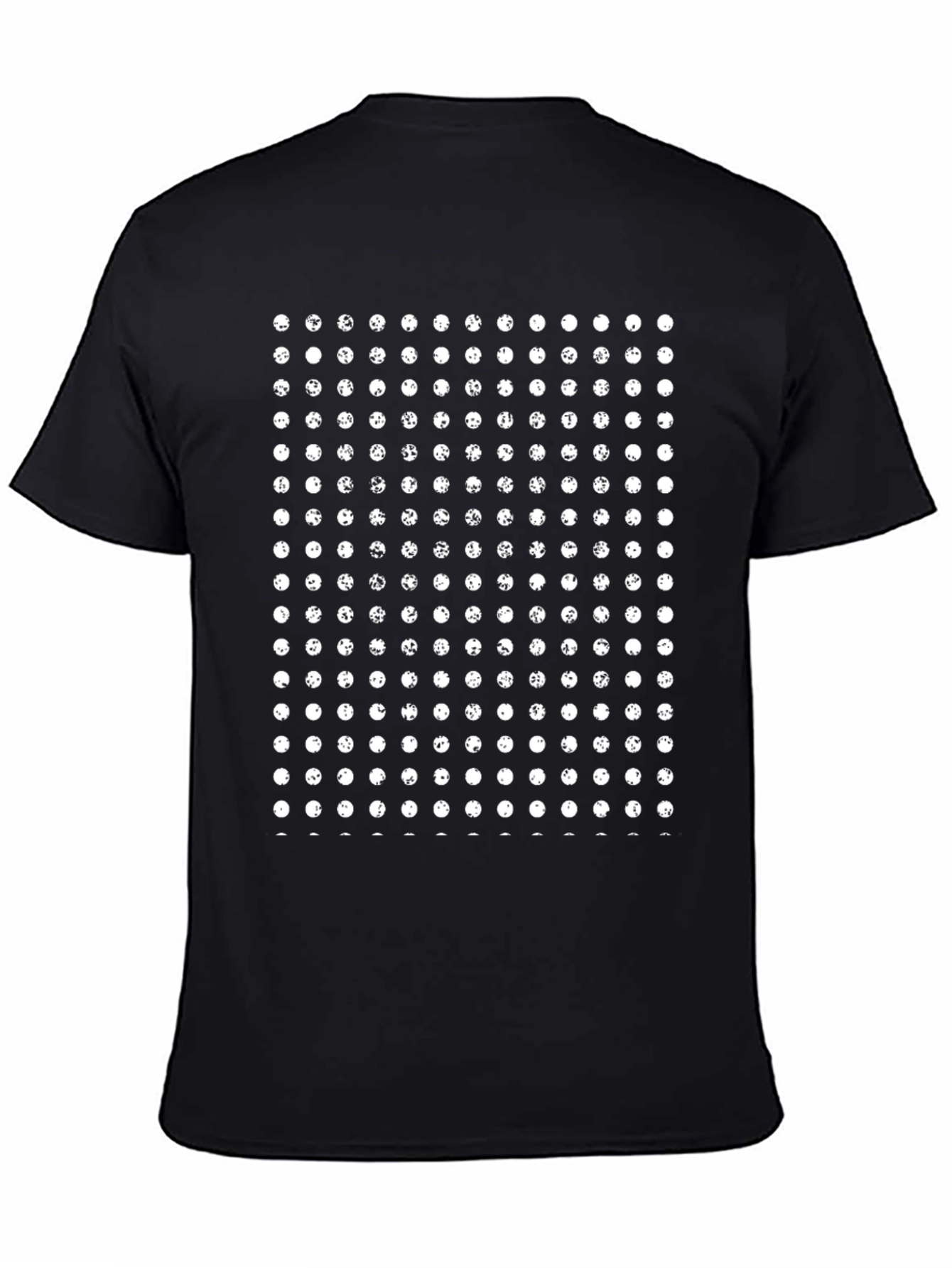 Modern Polka Dot Pattern Black T-Shirt