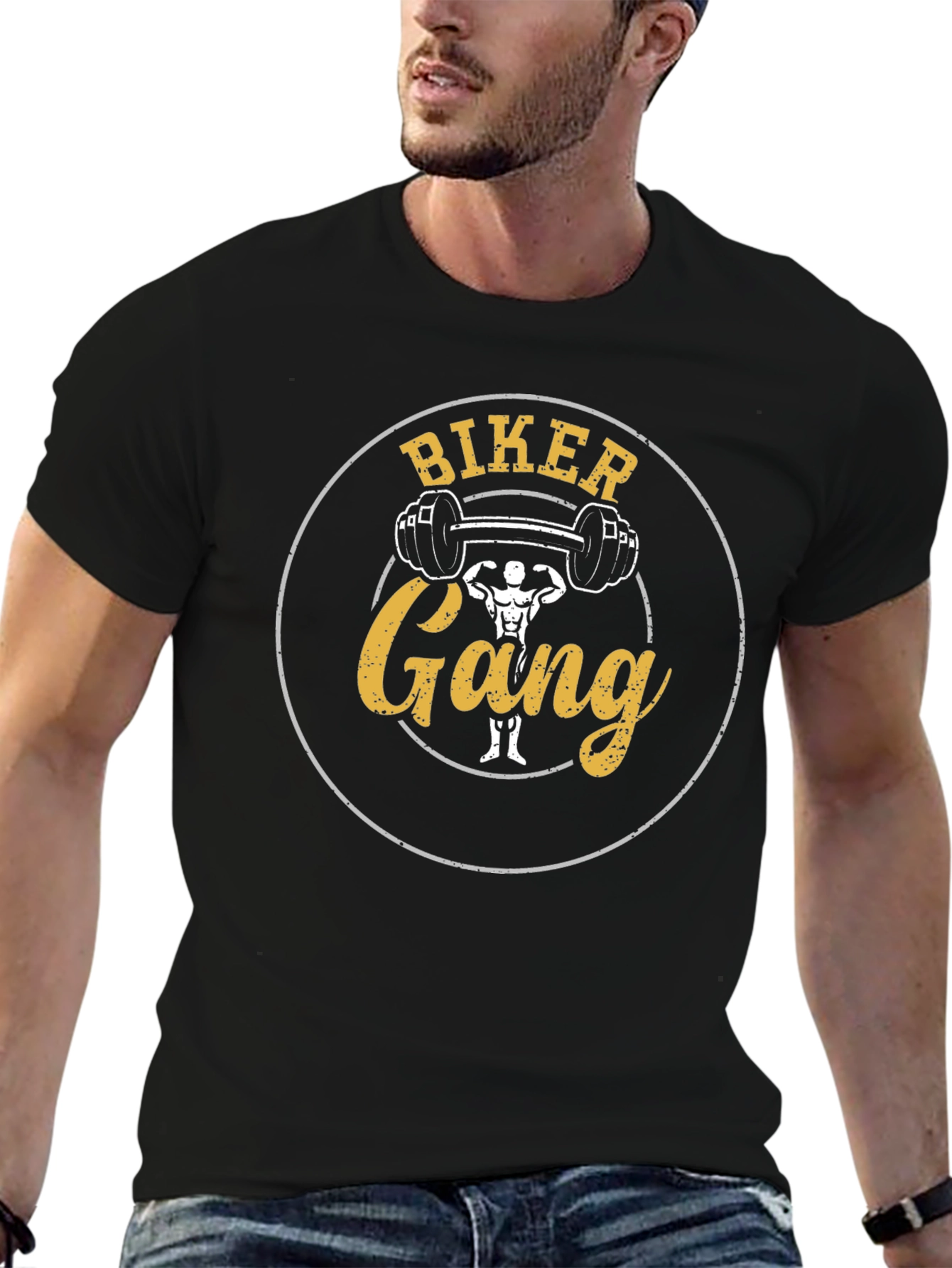 Biker Gang Gym T-Shirt - Black
