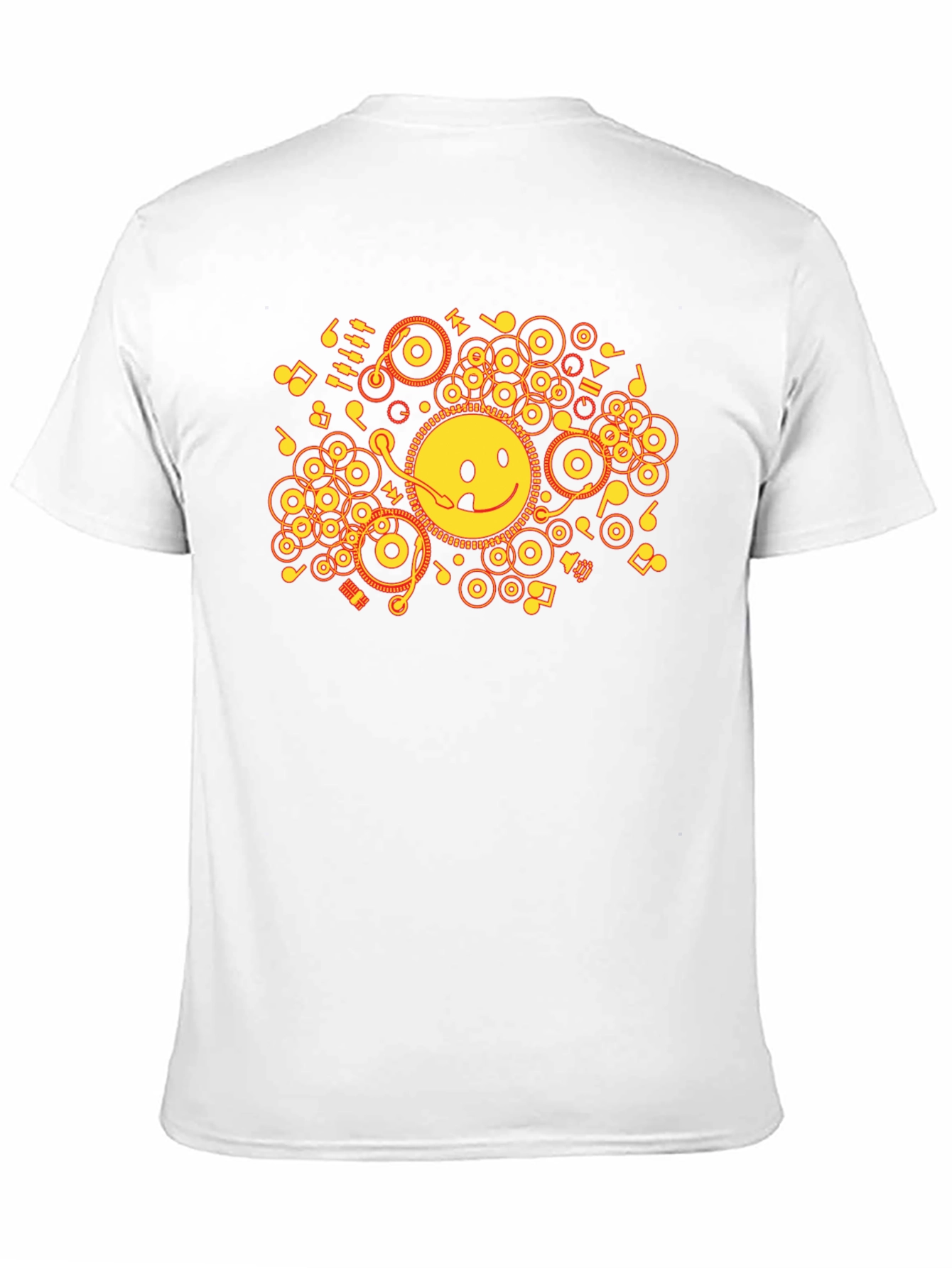 Smiley DJ Graphic Tee - Black Cotton T-Shirt