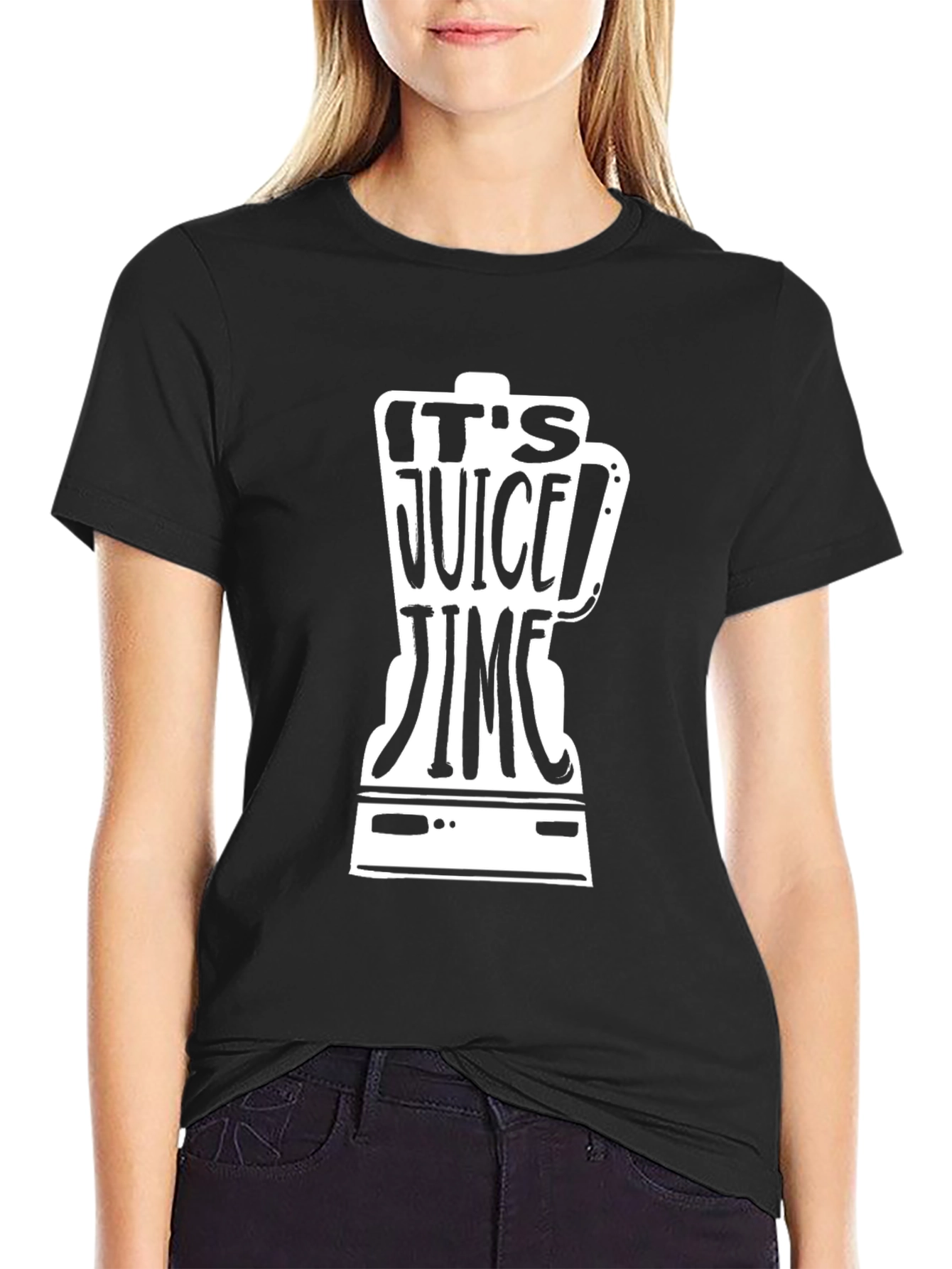 Its Juice Time Graphic Black T-Shirt