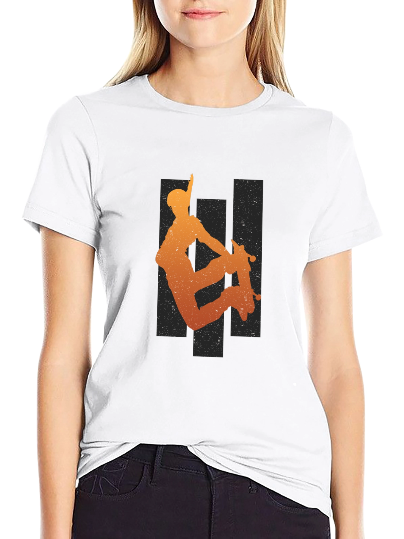 Skater Silhouette Graphic Tee - Cool Urban Style