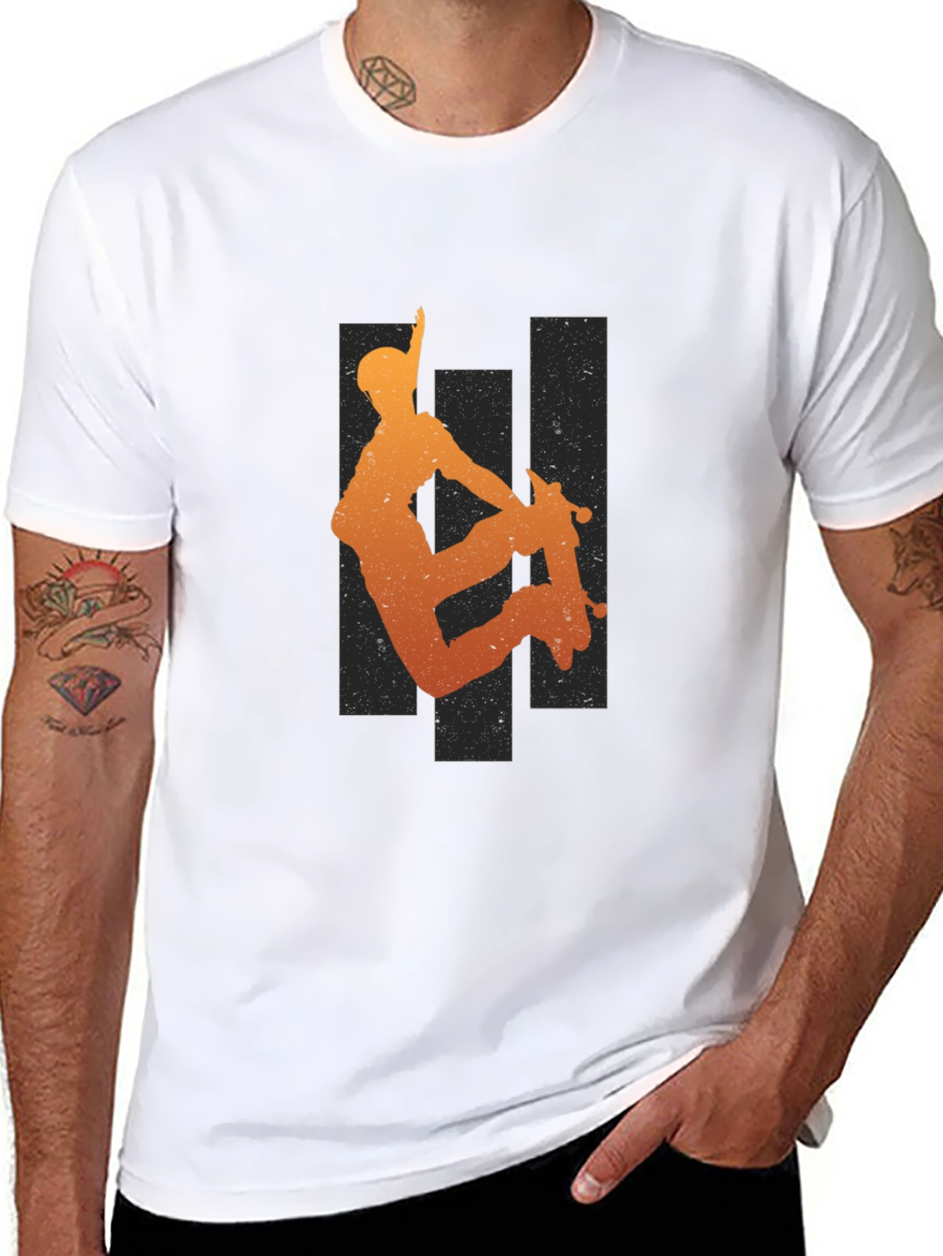 Skater Silhouette Graphic Tee - Cool Urban Style