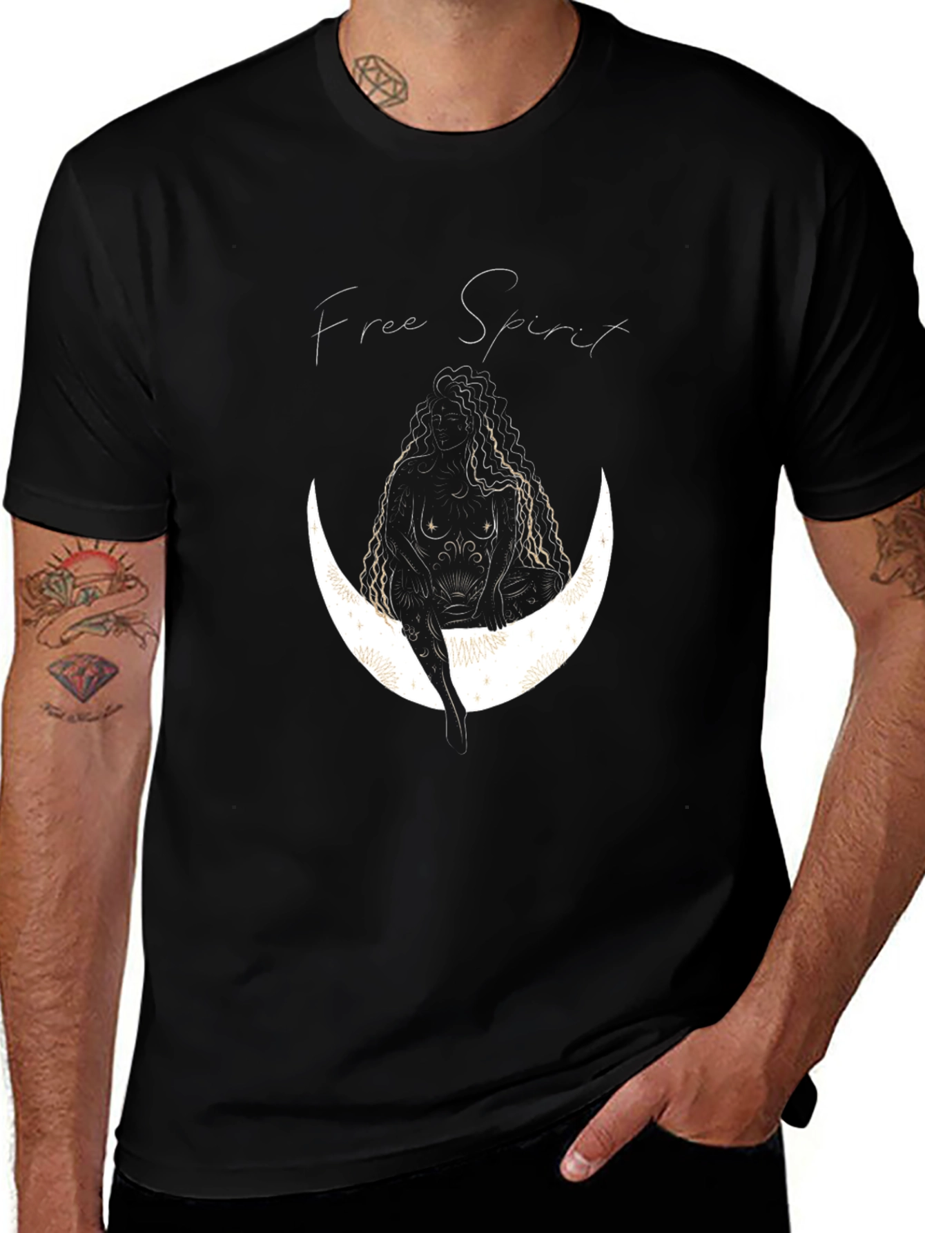 Free Spirit Graphic Black T-Shirt