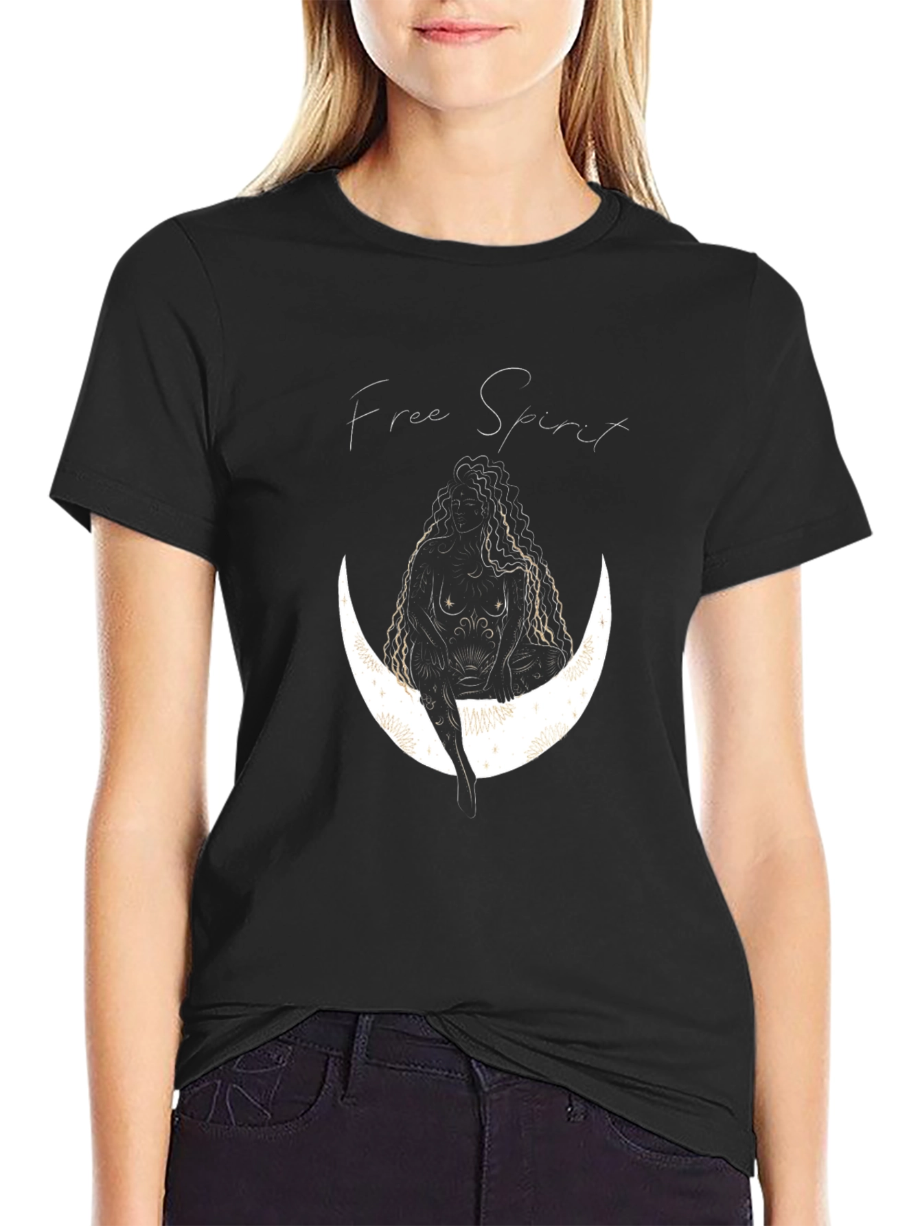 Free Spirit Graphic Black T-Shirt