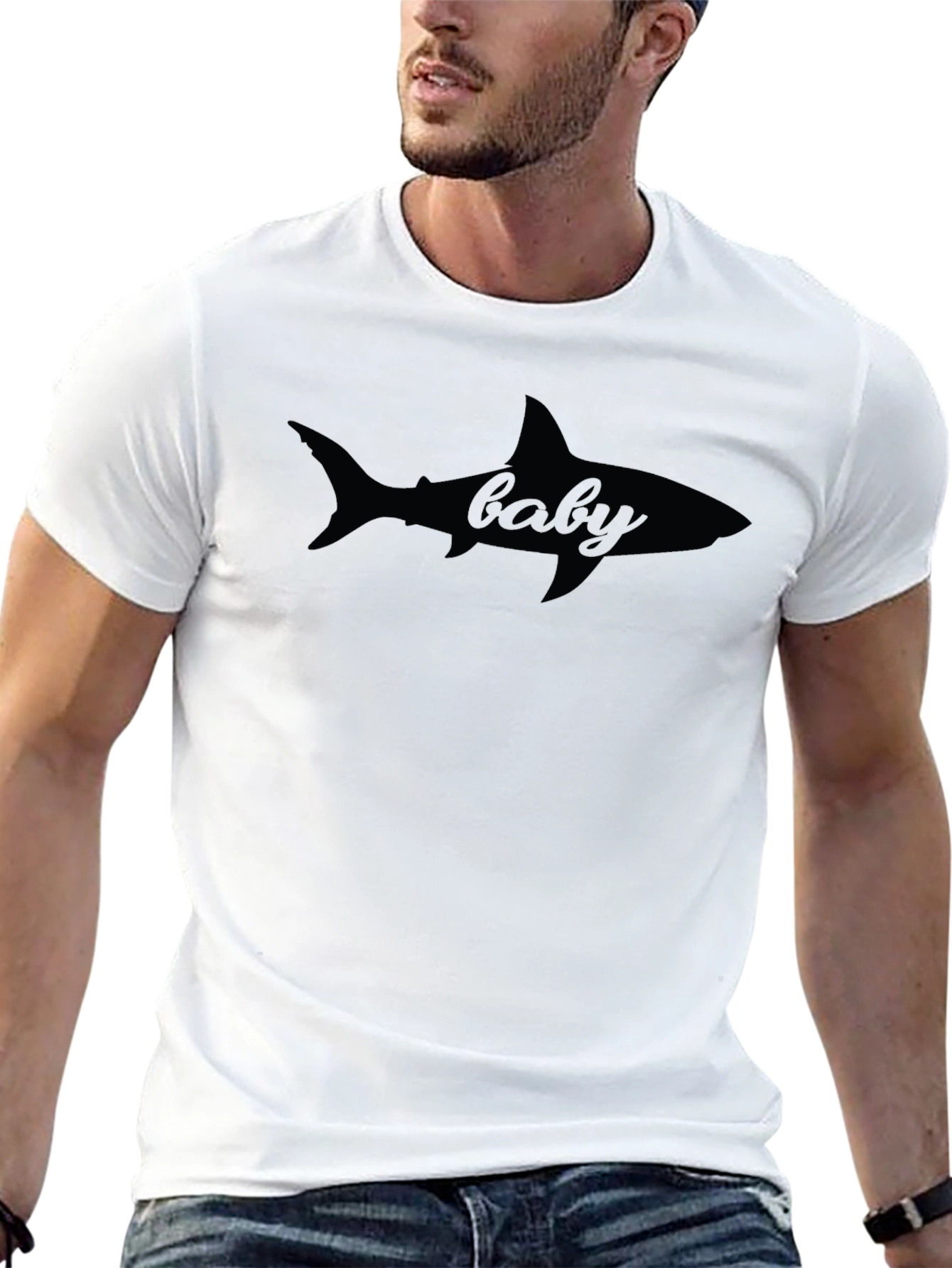 Baby Shark Silhouette Graphic Tee - Soft Cotton