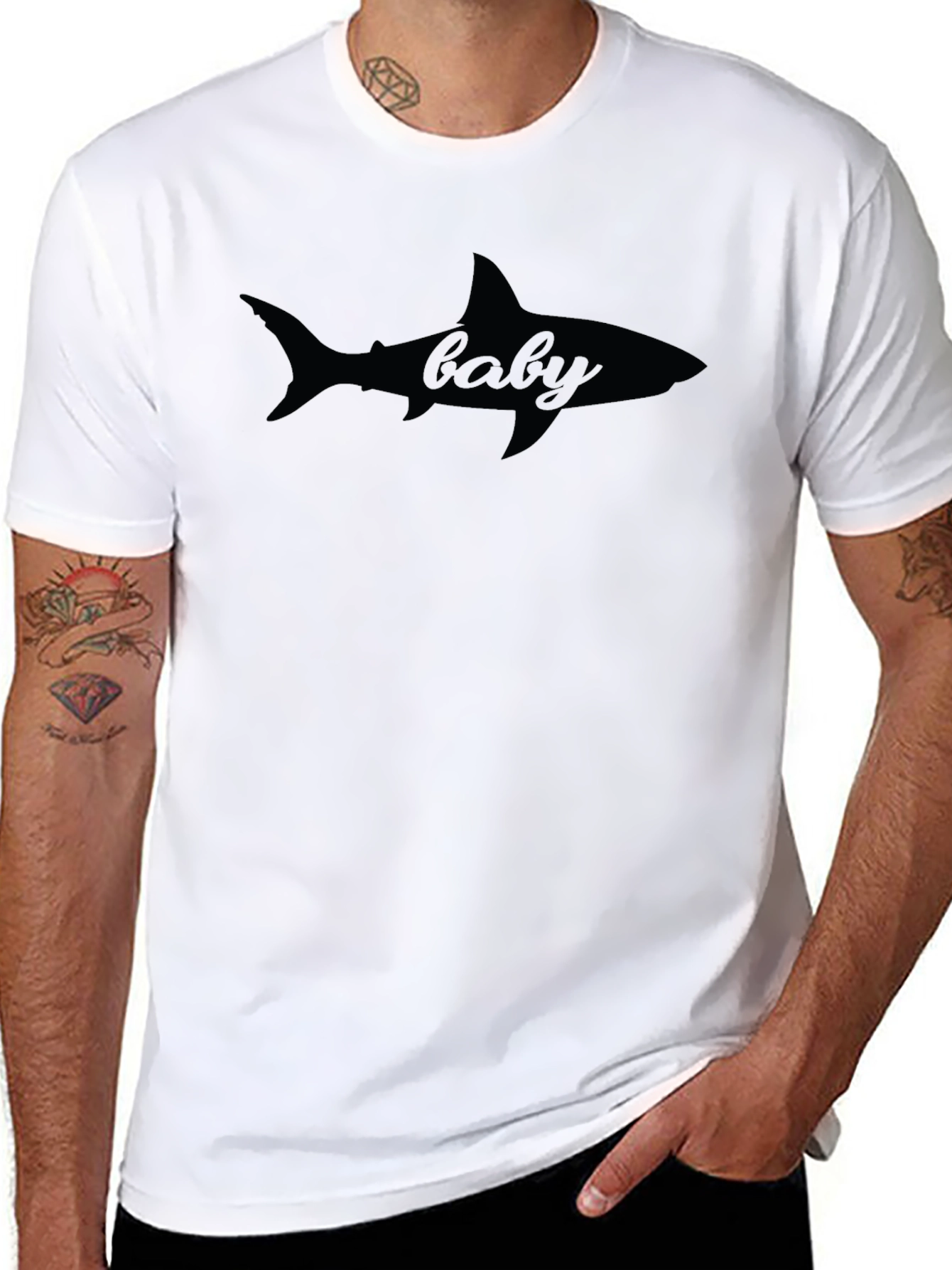 Baby Shark Silhouette Graphic Tee - Soft Cotton