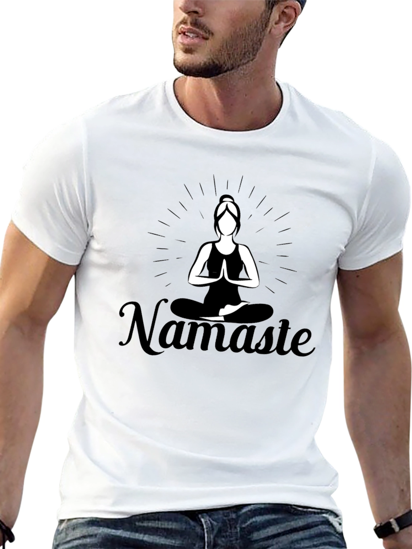 Namaste Yoga Black T-Shirt - Meditation Apparel