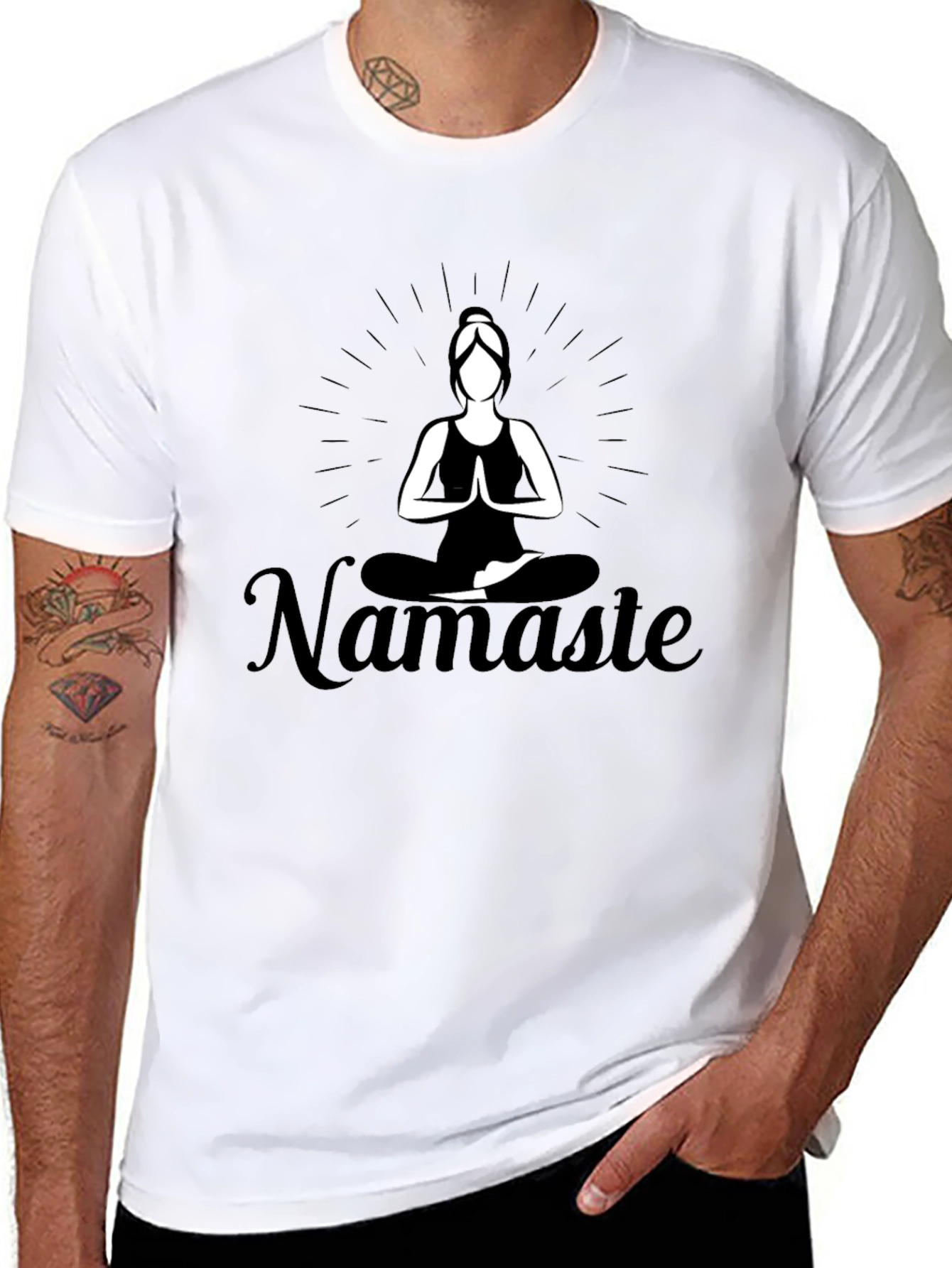 Namaste Yoga Black T-Shirt - Meditation Apparel