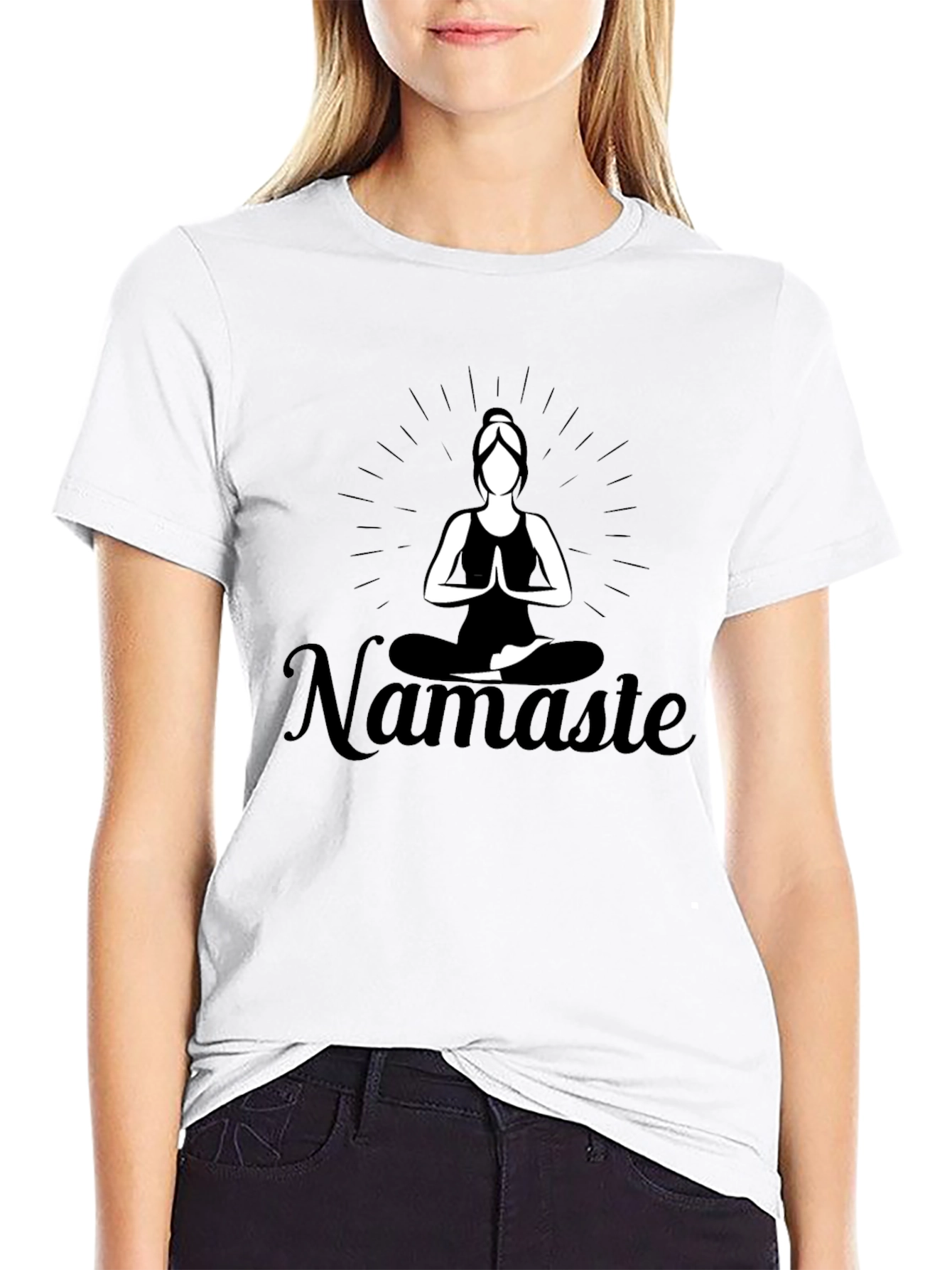Namaste Yoga Black T-Shirt - Meditation Apparel
