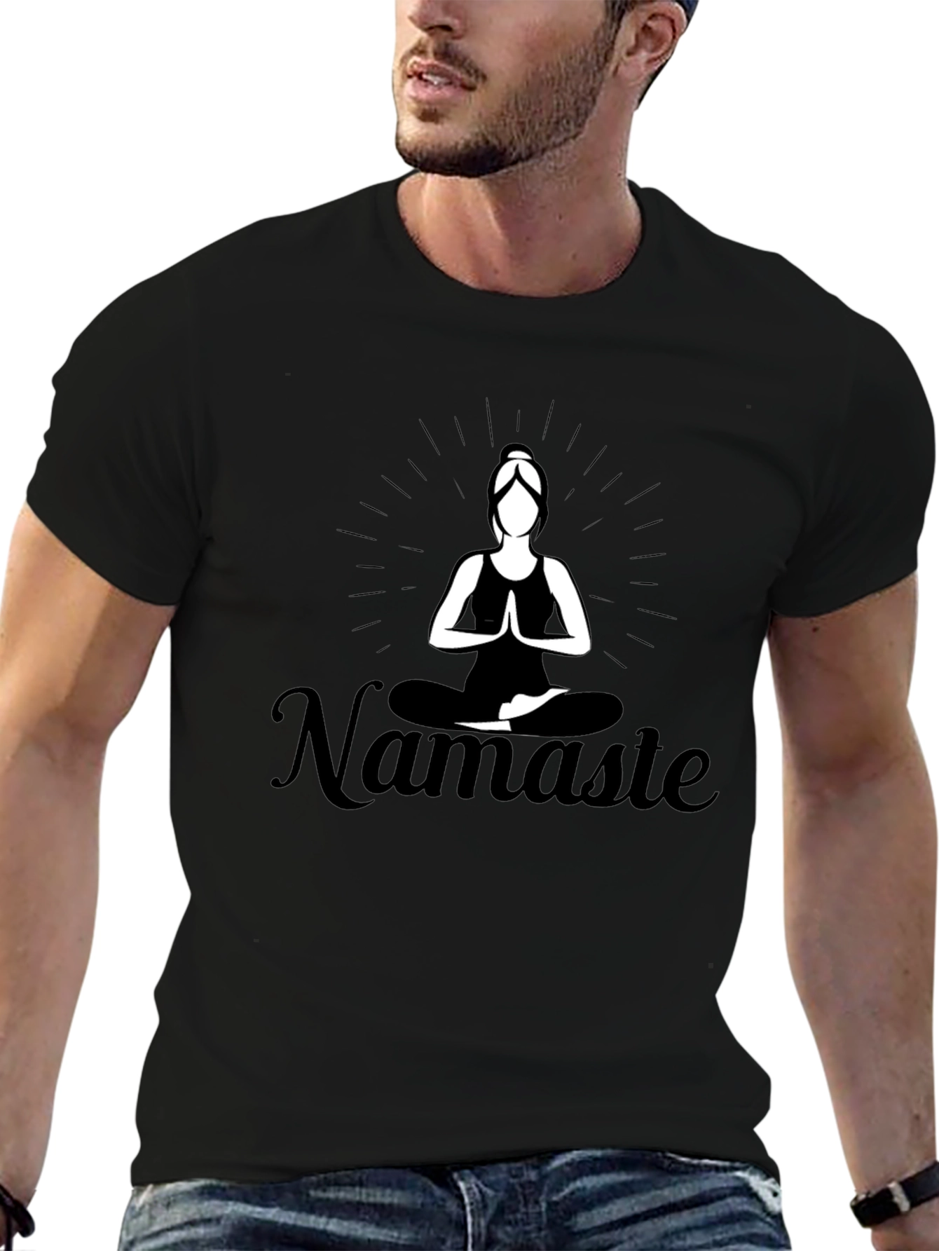 Namaste Yoga Black T-Shirt - Meditation Apparel