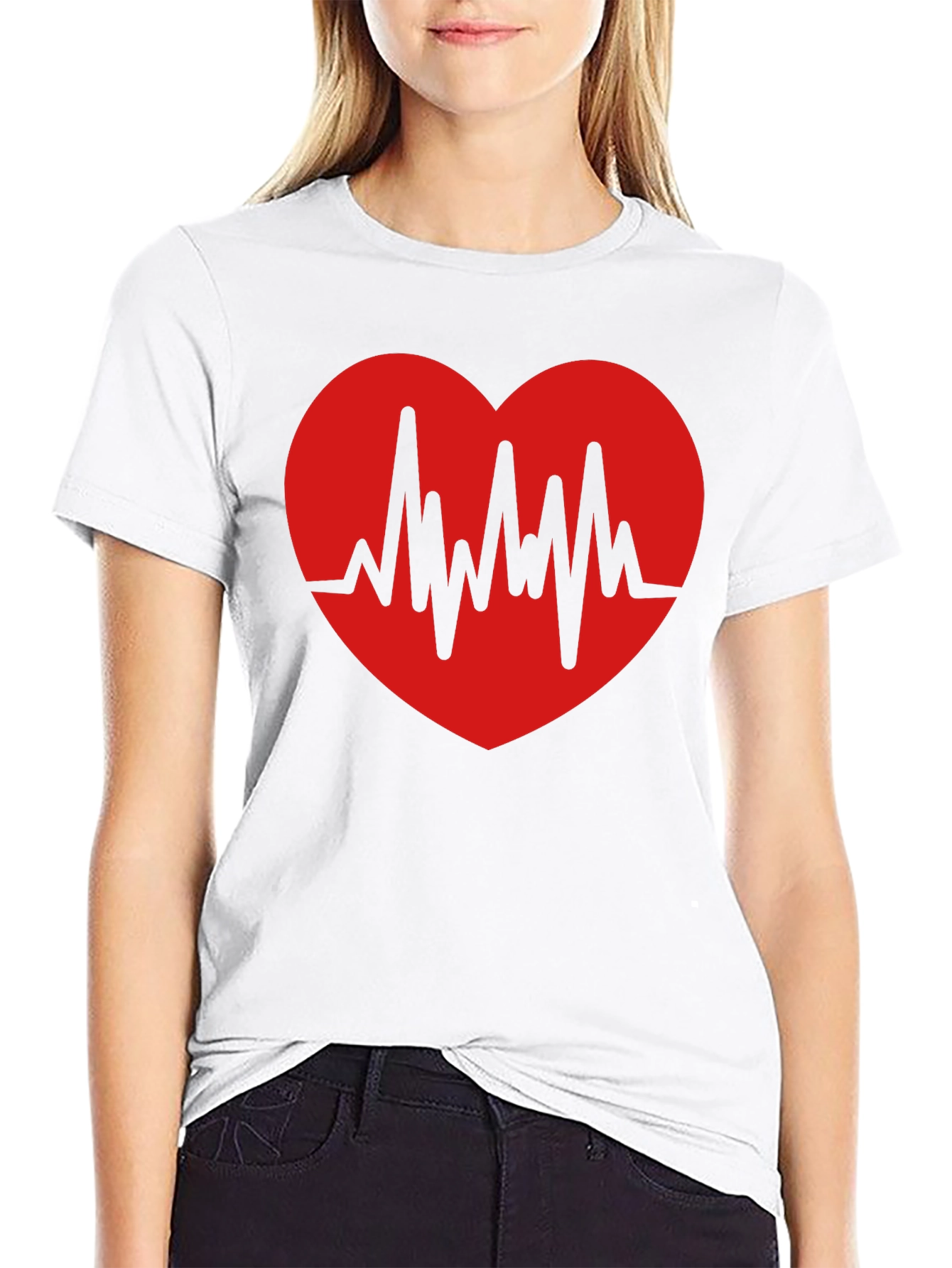 Heartbeat Graphic Print T-Shirt