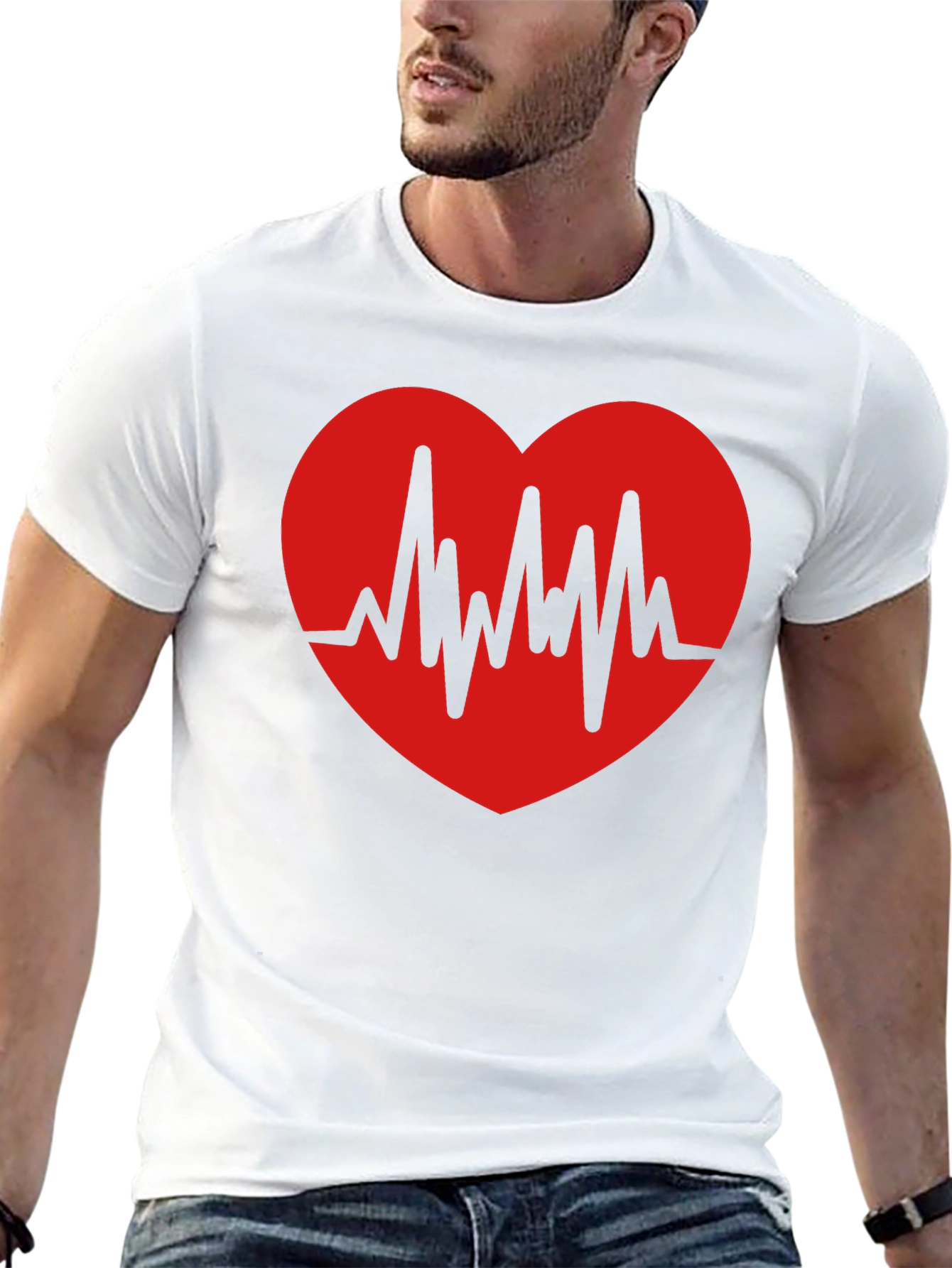 Heartbeat Graphic Print T-Shirt