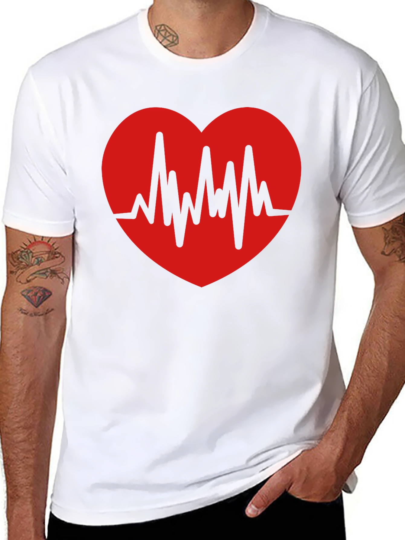 Heartbeat Graphic Print T-Shirt