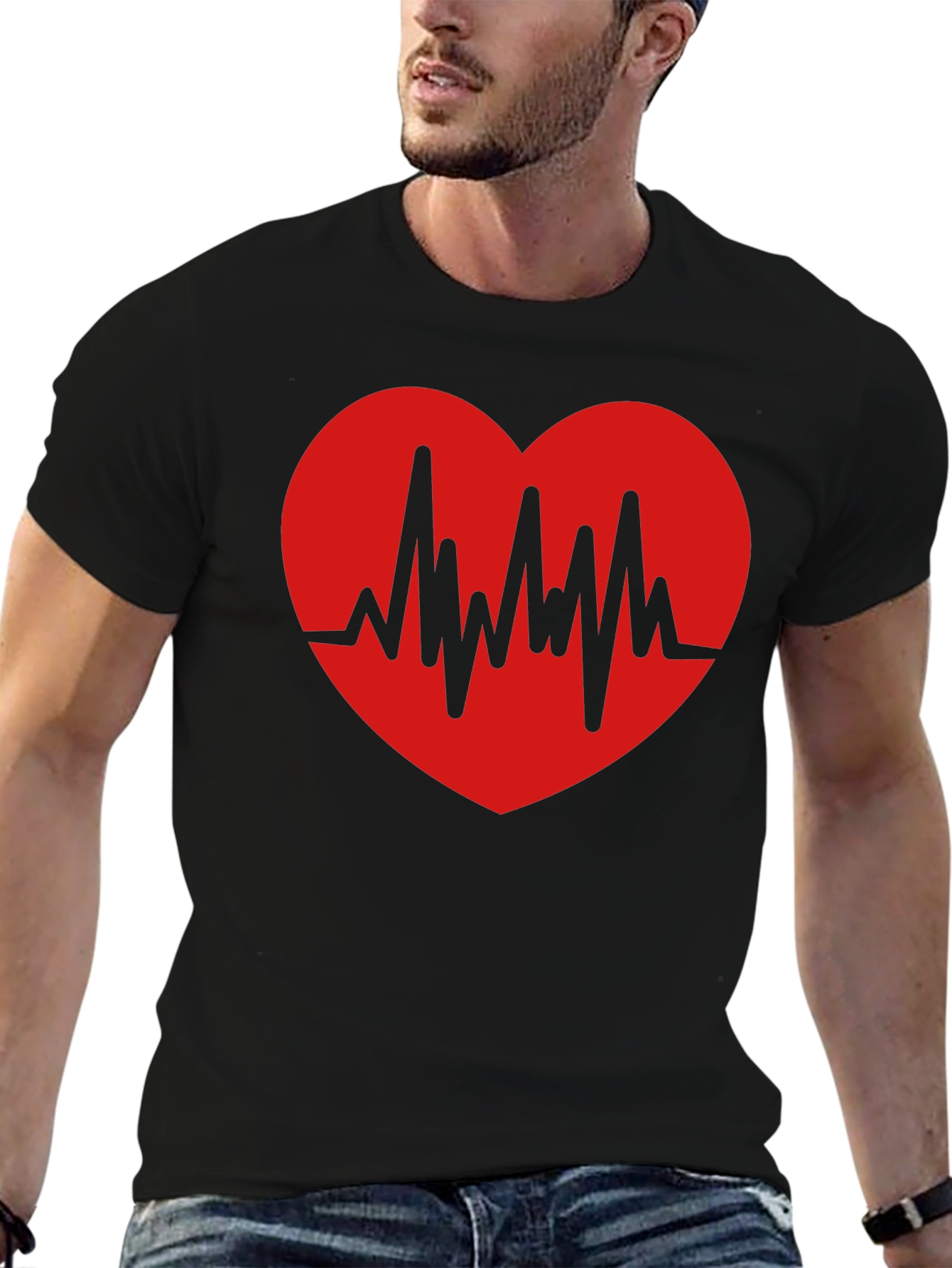 Heartbeat Graphic Print T-Shirt