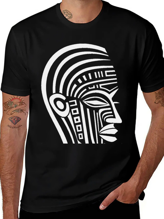 Minimal Tribal Woman Face Unisex Casual T-Shirt – Clean Design For Daily Comfort