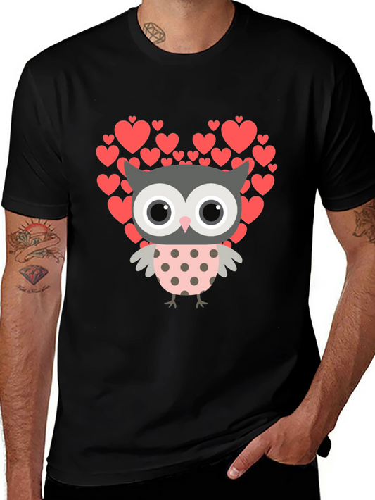 Owl Love Graphic T-Shirt - Heart Design
