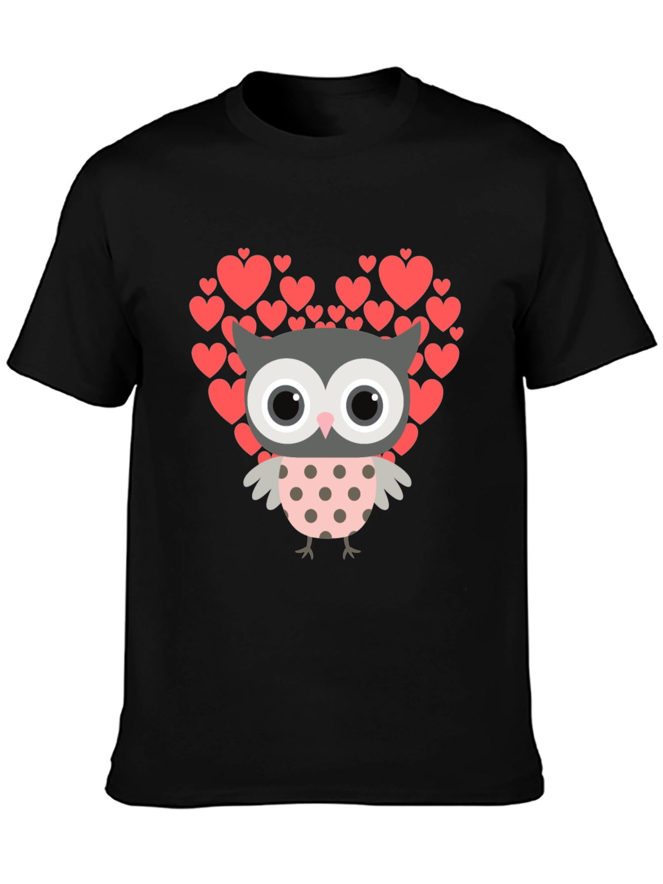 Owl Love Graphic T-Shirt - Heart Design