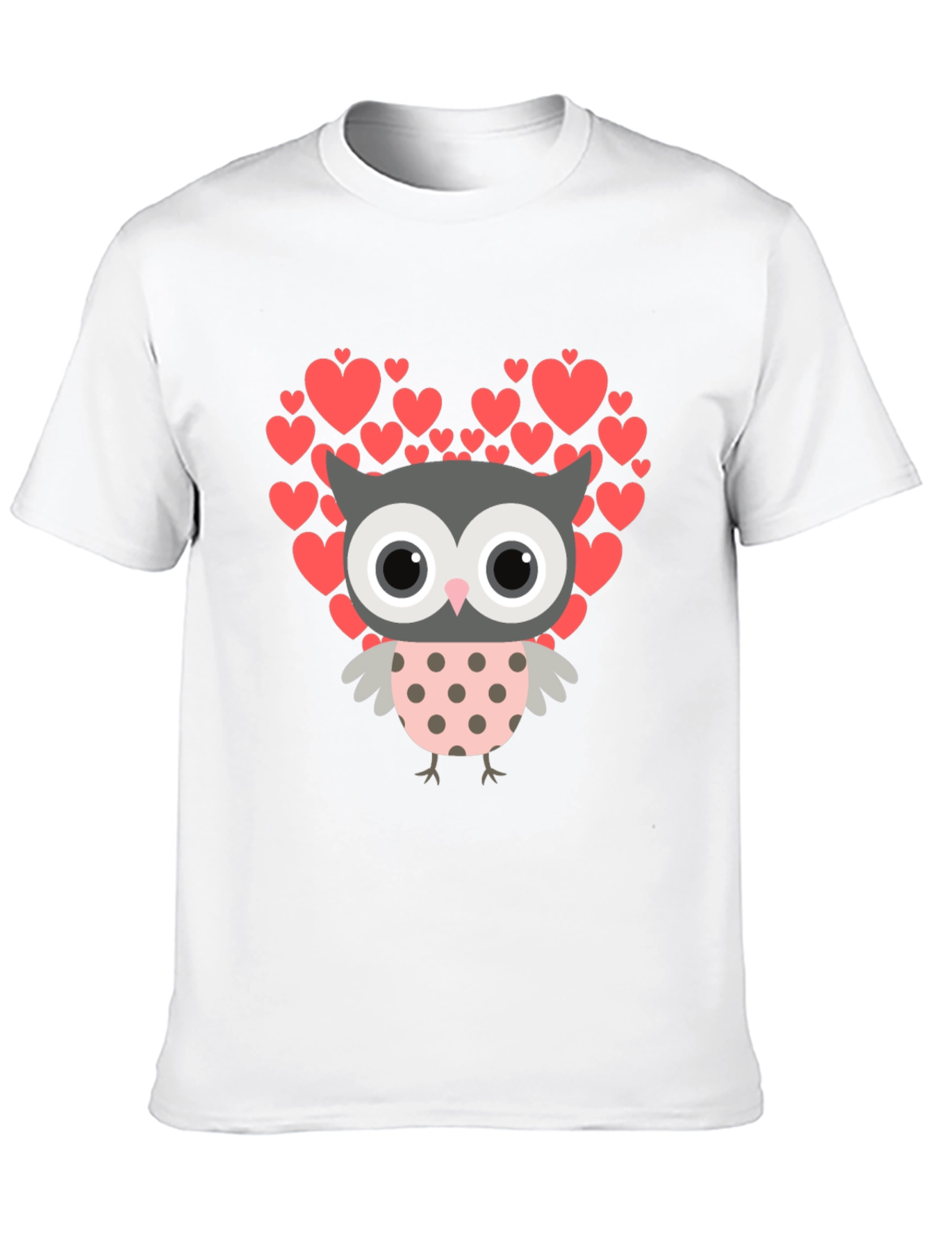 Owl Love Graphic T-Shirt - Heart Design