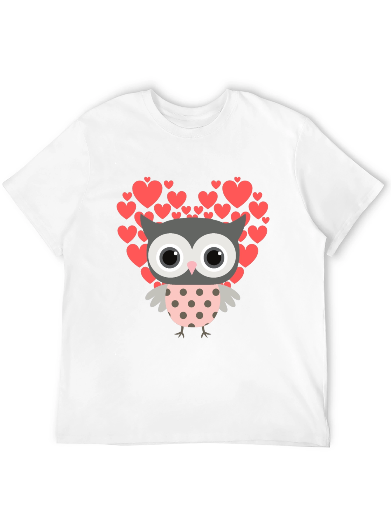 Owl Love Graphic T-Shirt - Heart Design