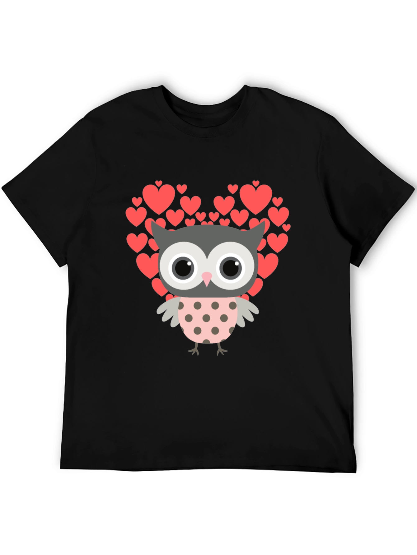 Owl Love Graphic T-Shirt - Heart Design