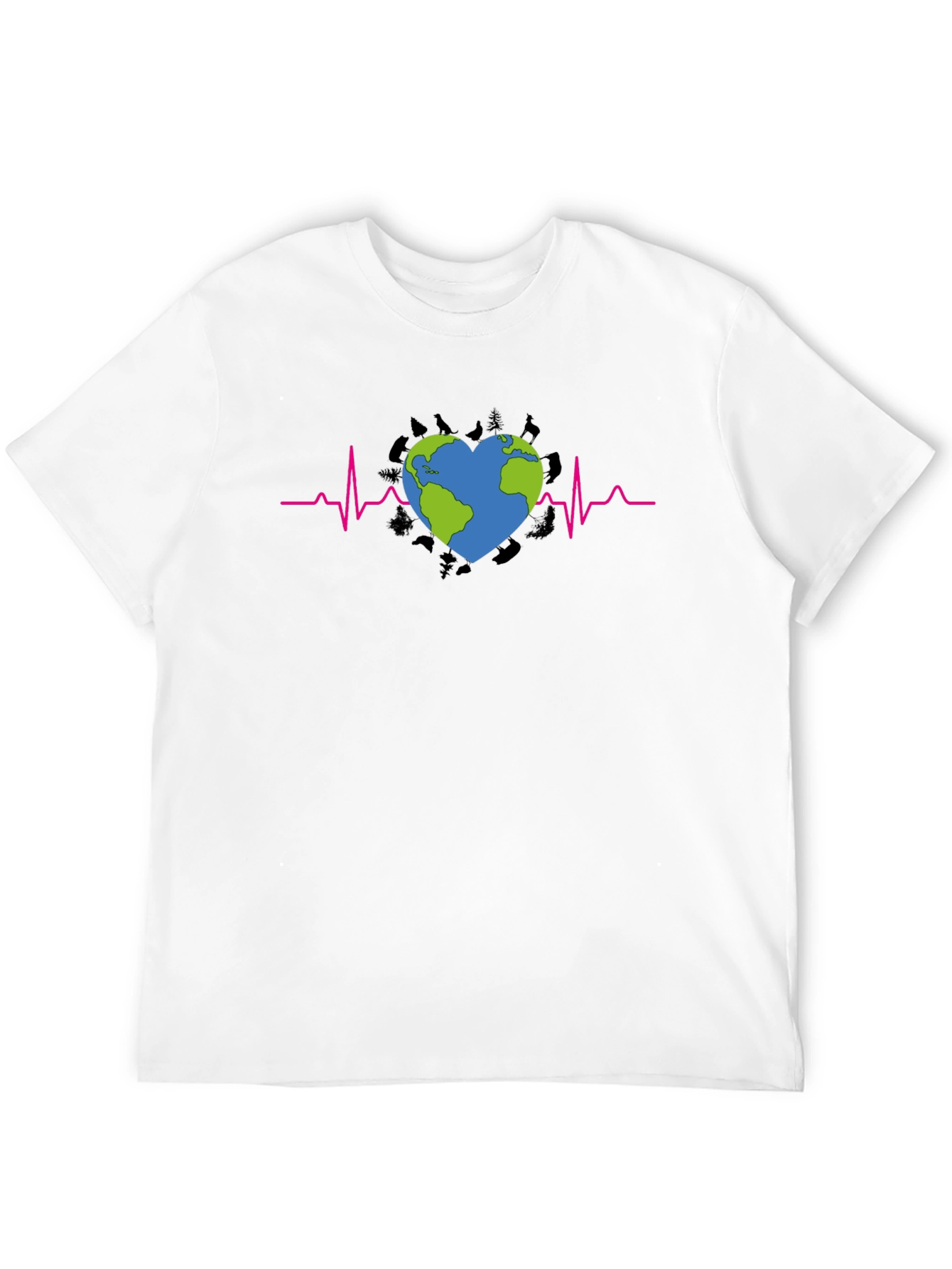 Earth Heartbeat Graphic Tee - Save Our Planet T-Shirt