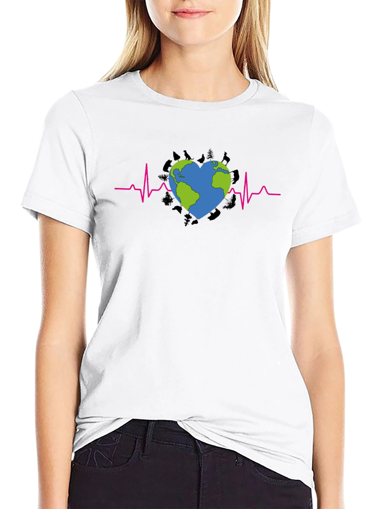 Earth Heartbeat Graphic Tee - Save Our Planet T-Shirt