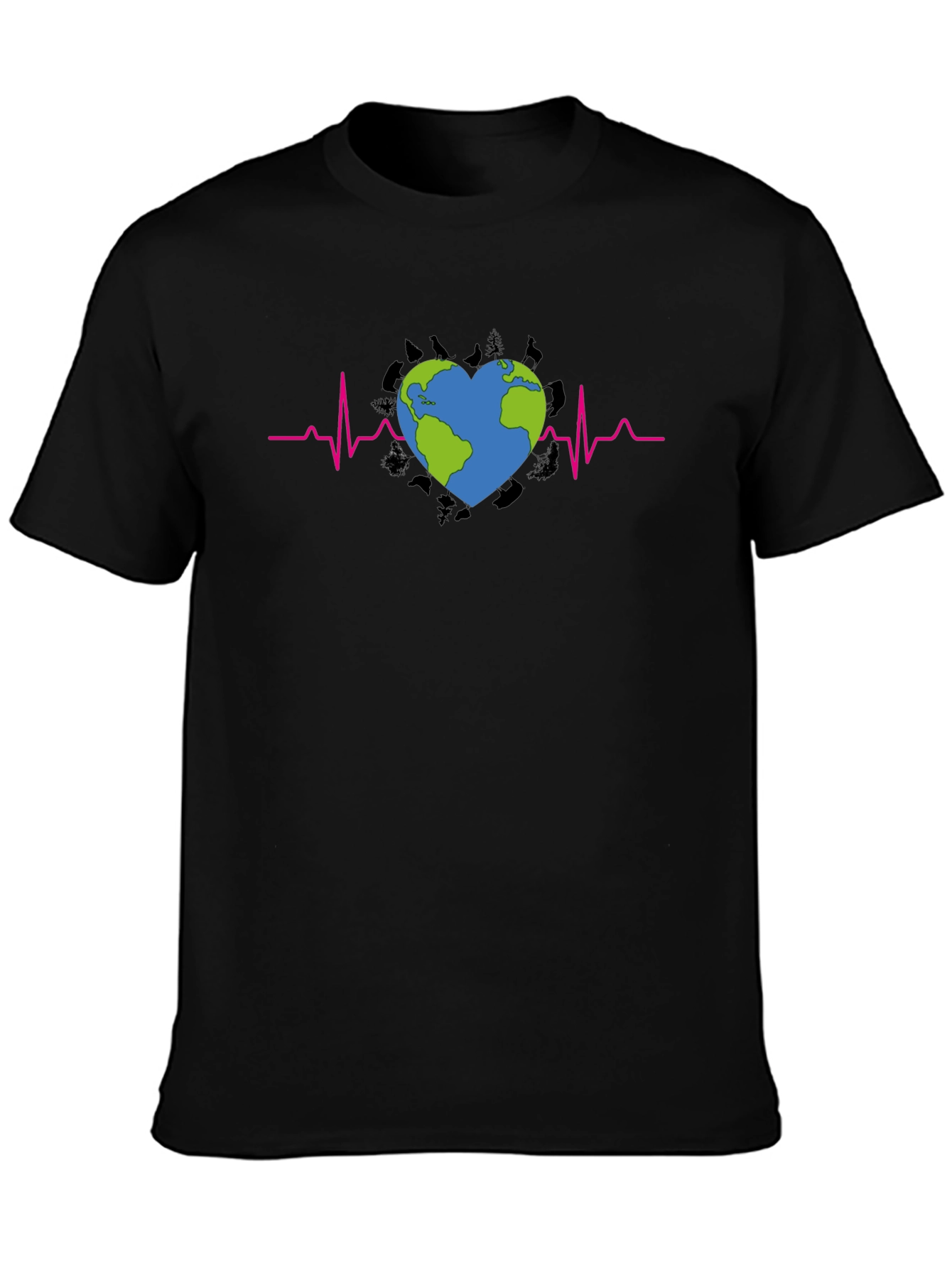 Earth Heartbeat Graphic Tee - Save Our Planet T-Shirt