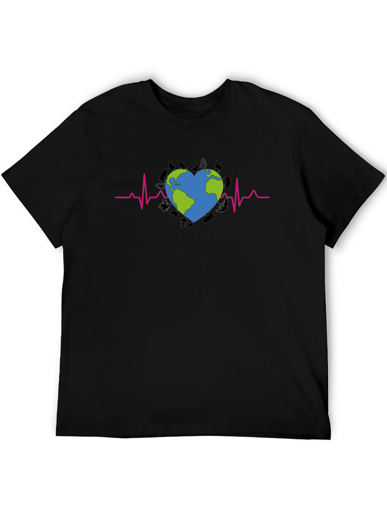 Earth Heartbeat Graphic Tee - Save Our Planet T-Shirt