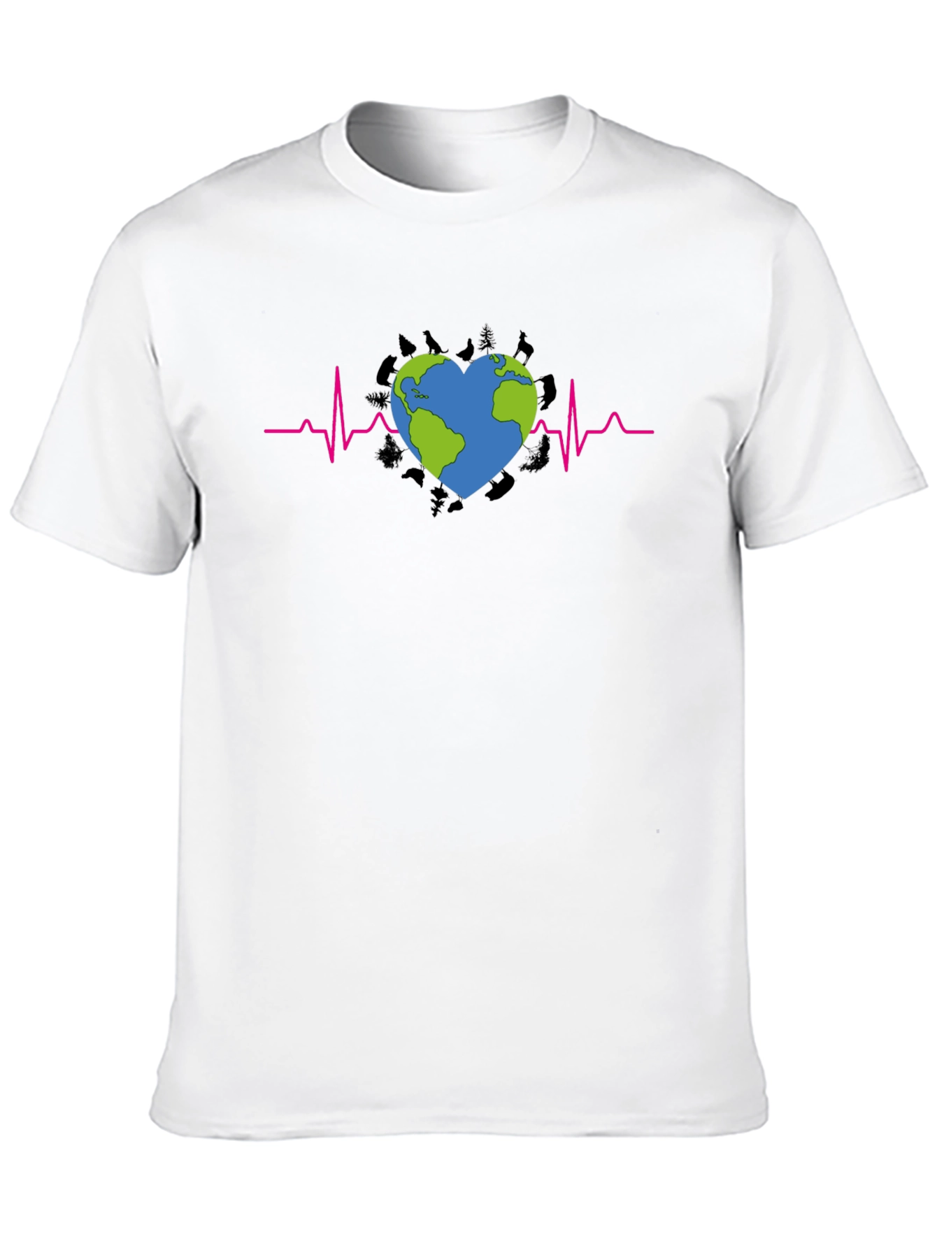 Earth Heartbeat Graphic Tee - Save Our Planet T-Shirt