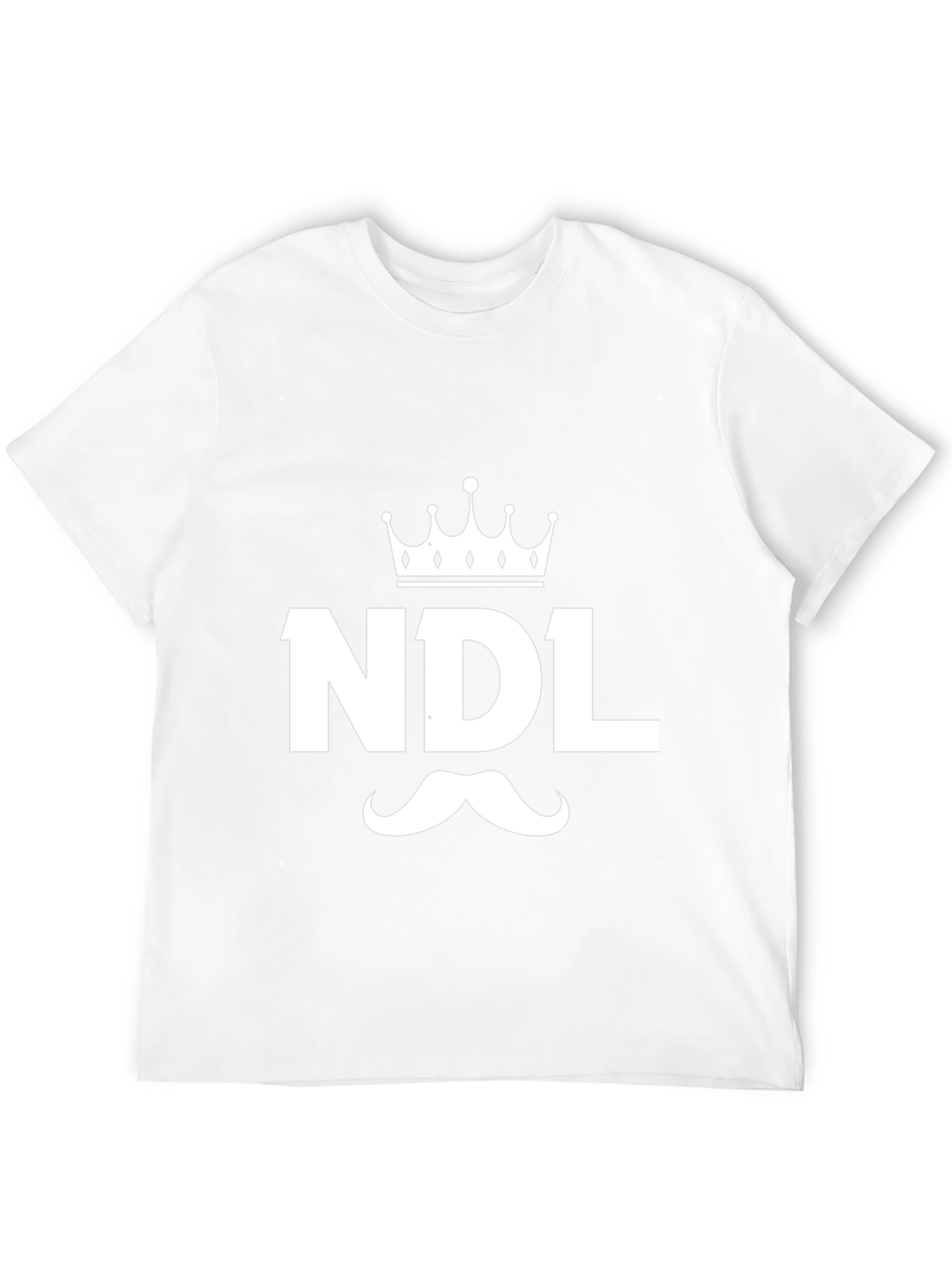 NDL Crown & Mustache Graphic T-Shirt - Black Cotton