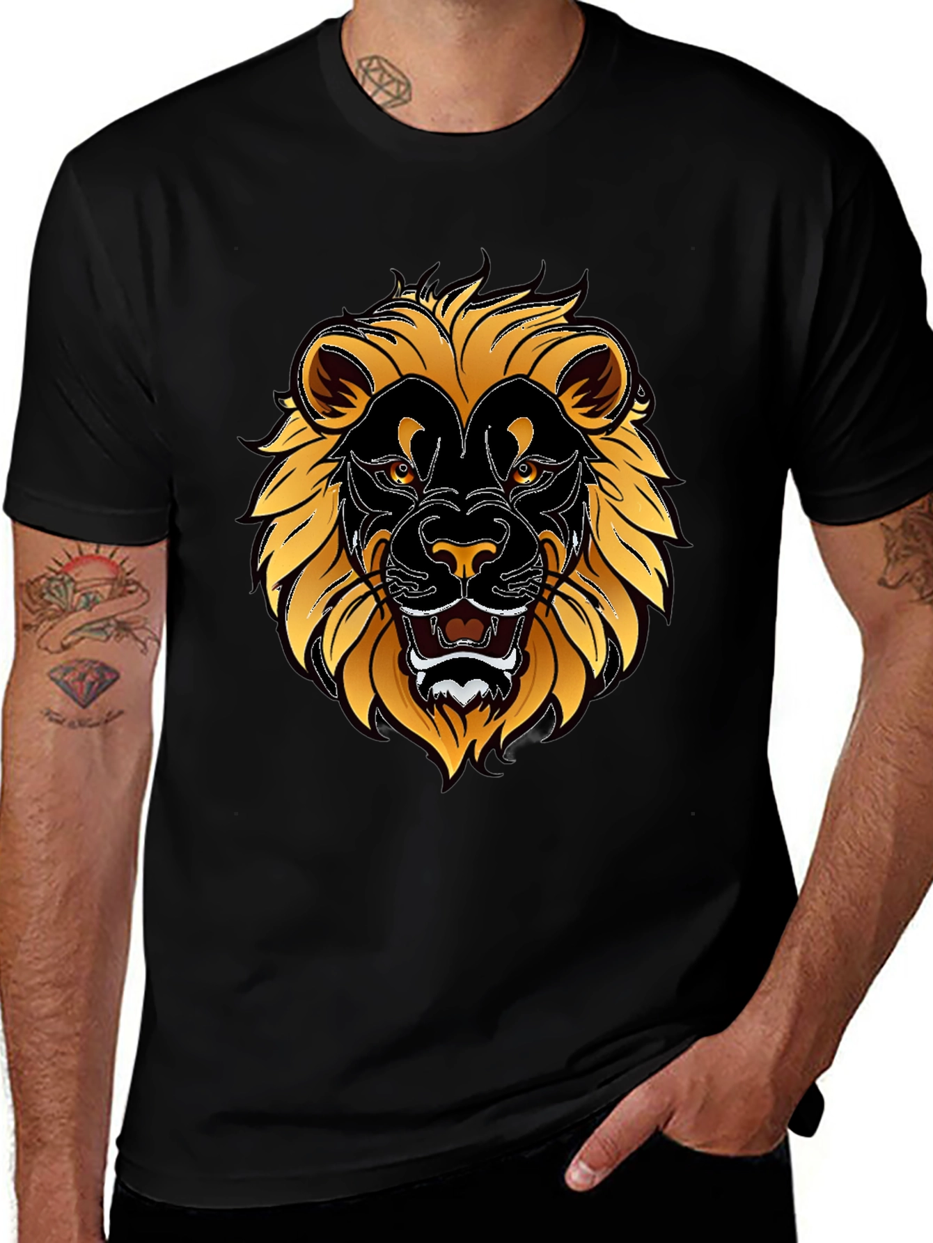 Lion Graphic T-Shirt - Bold Animal Print Tee