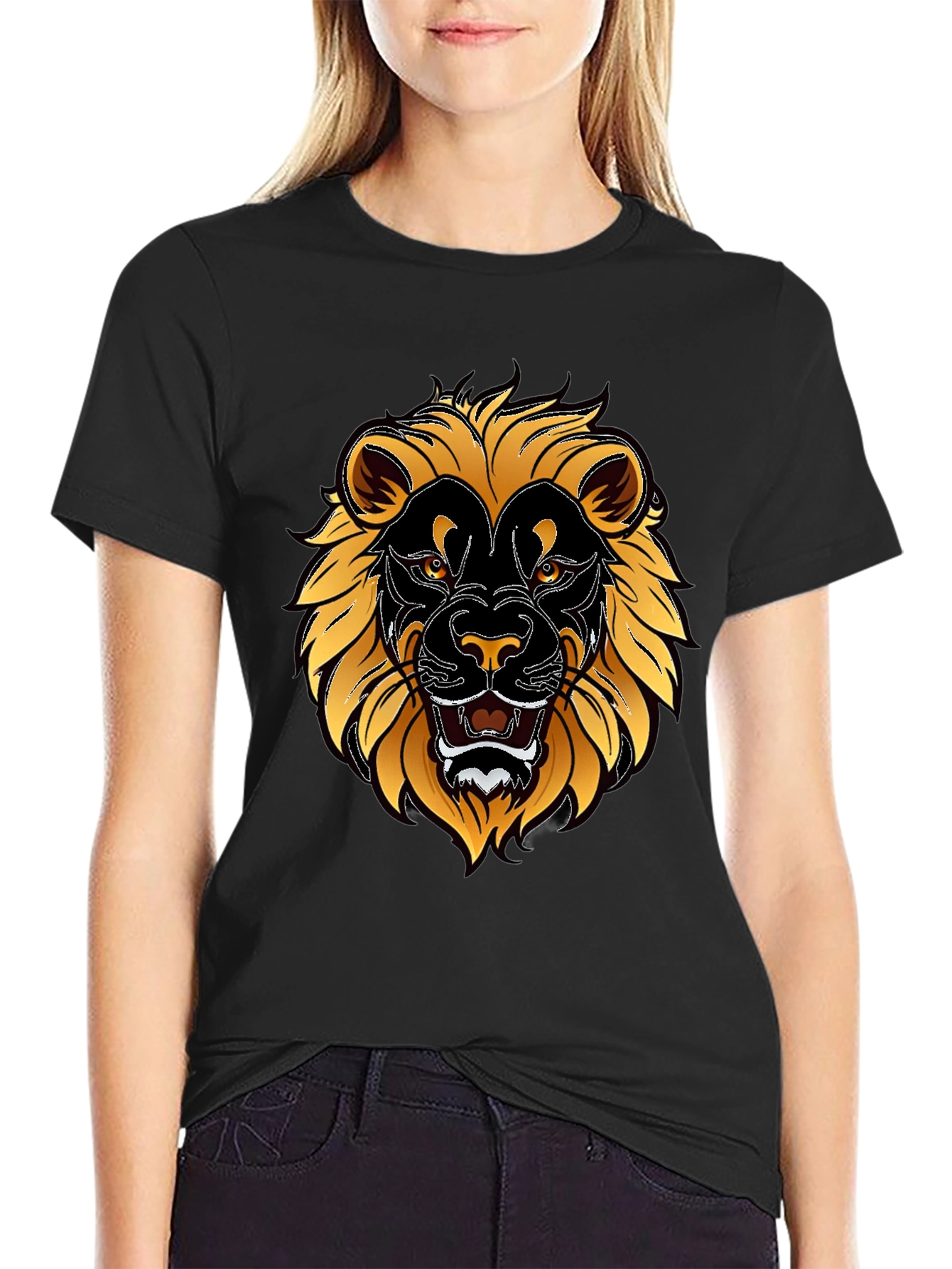 Lion Graphic T-Shirt - Bold Animal Print Tee