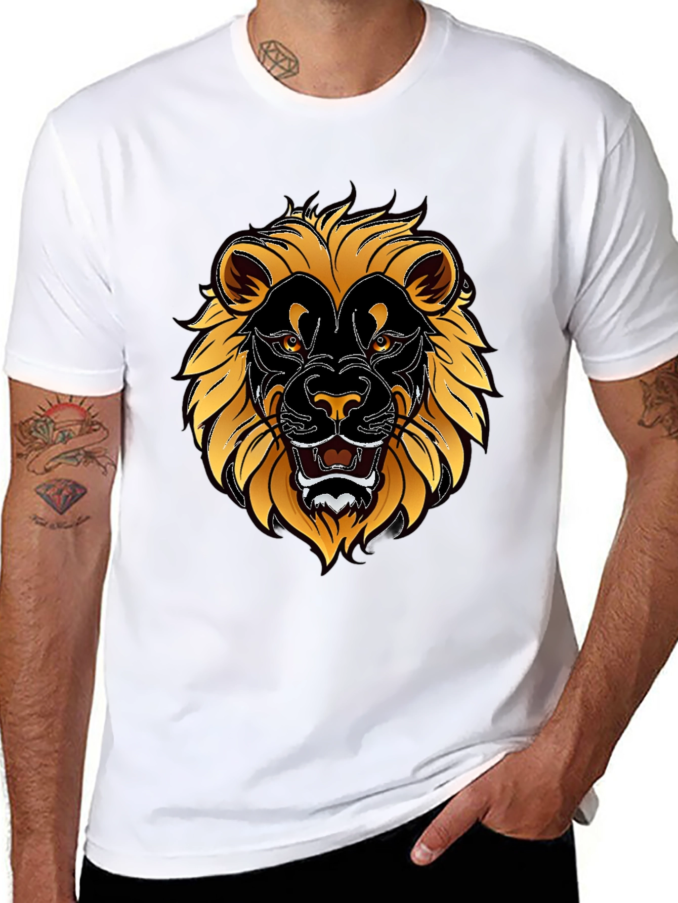 Lion Graphic T-Shirt - Bold Animal Print Tee