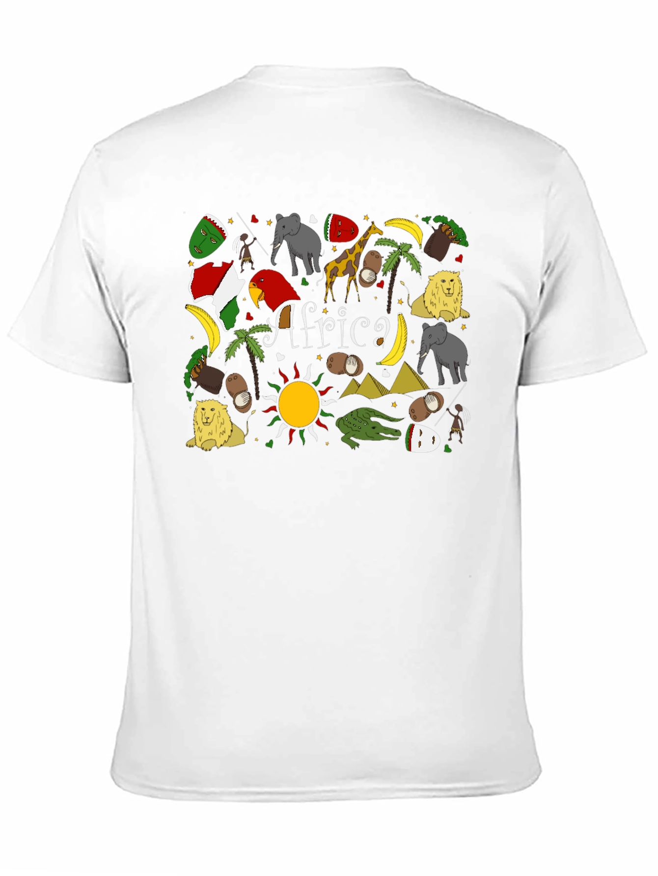 Africa Graphic Print Tee - Novelty Mens T-Shirt
