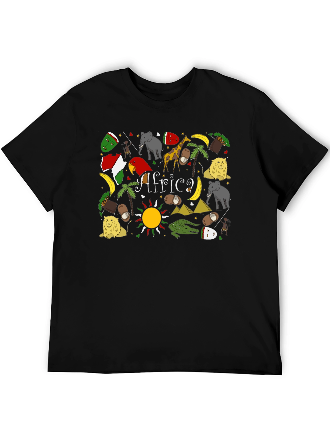 Africa Graphic Print Tee - Novelty Mens T-Shirt