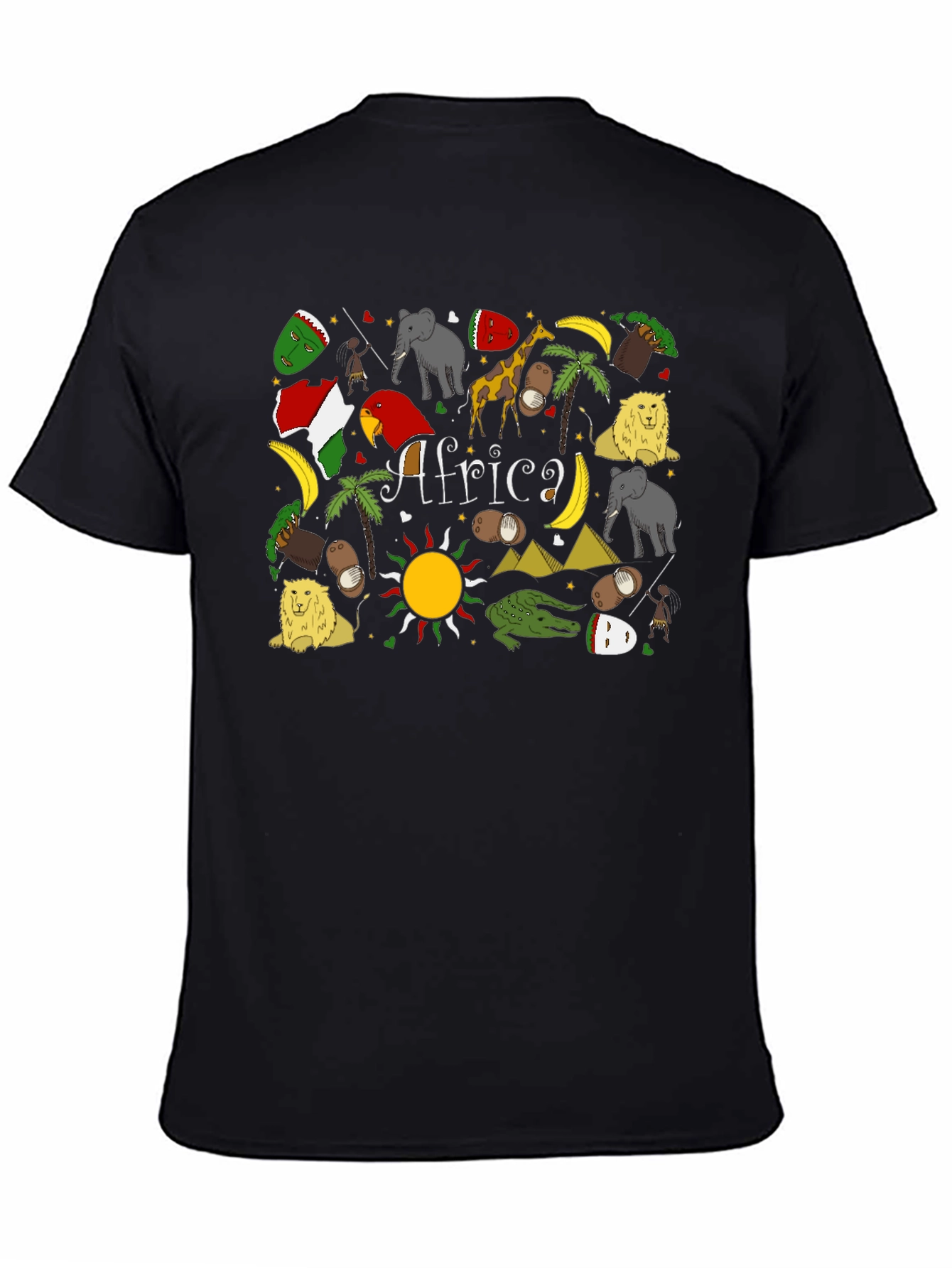 Africa Graphic Print Tee - Novelty Mens T-Shirt