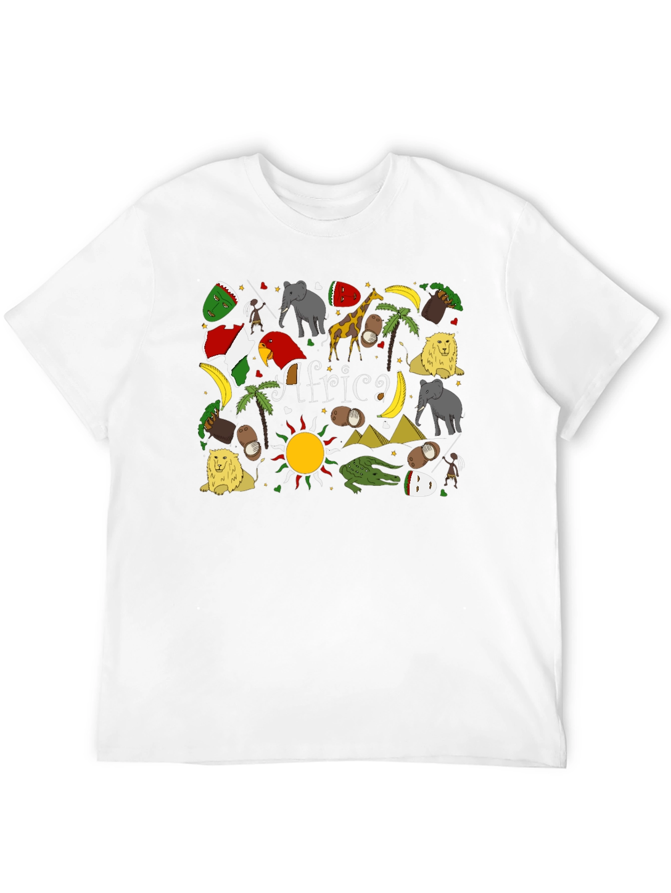 Africa Graphic Print Tee - Novelty Mens T-Shirt