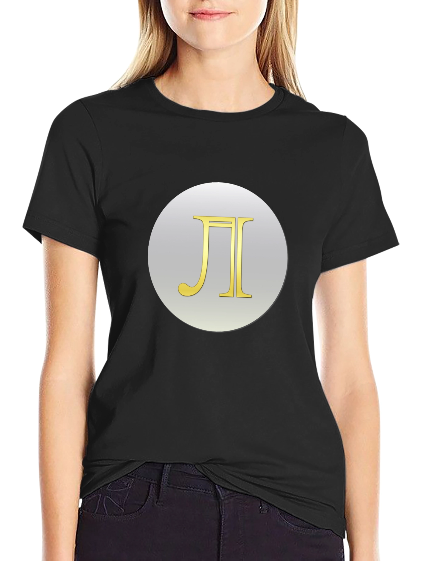Pi Symbol T-Shirt - Black Cotton Blend